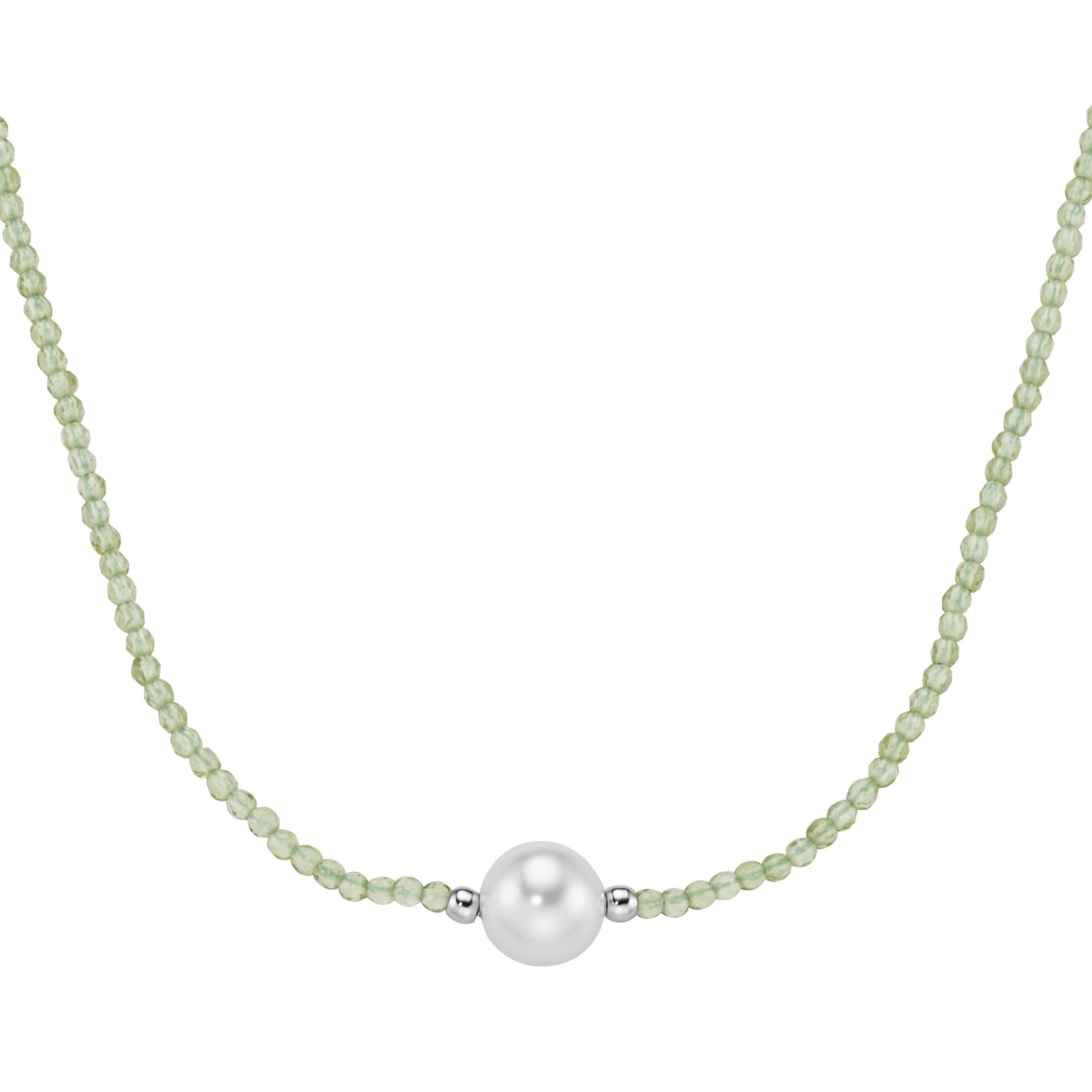 Smart Jewel Collier »mit Edelstein-Kugeln + Muschelkern-Perle, Silber 925«