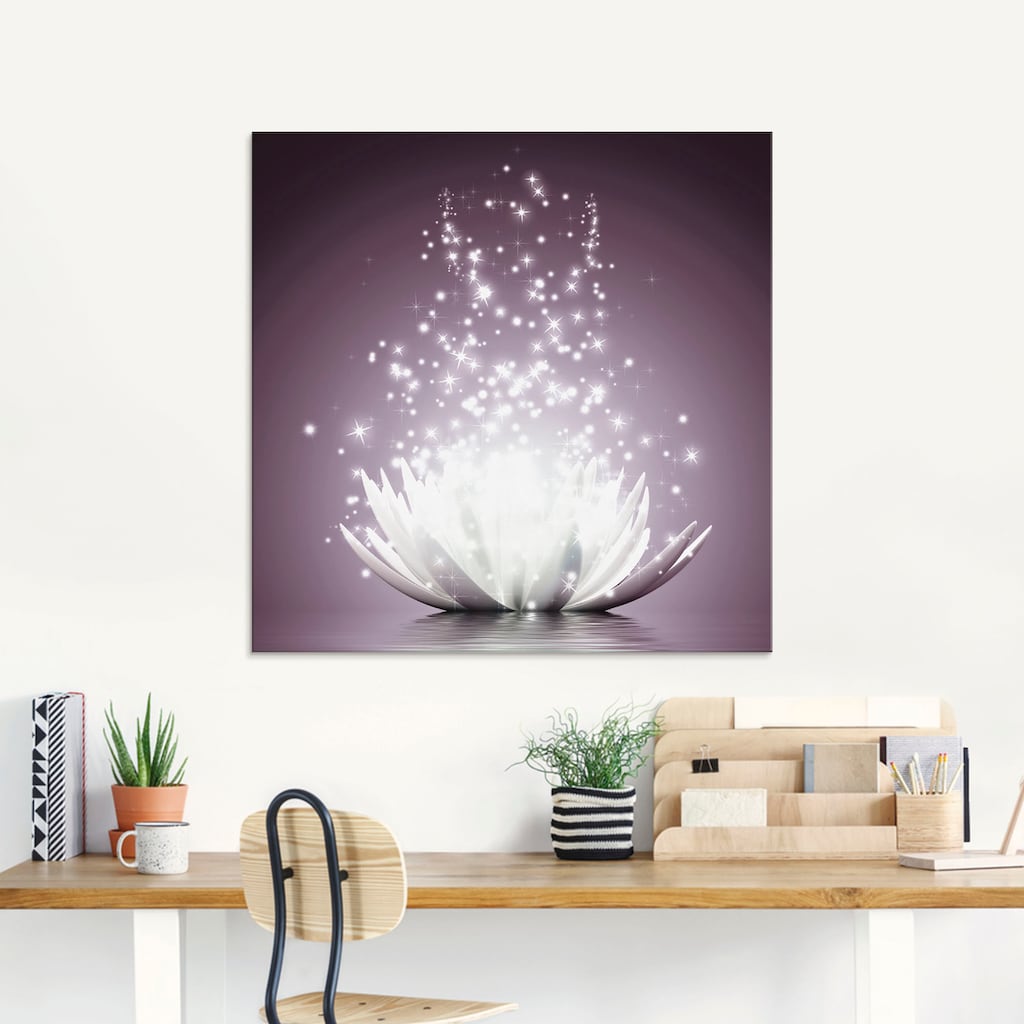 Artland Glasbild »Magie der Lotus-Blume«, Blumen, (1 St.)