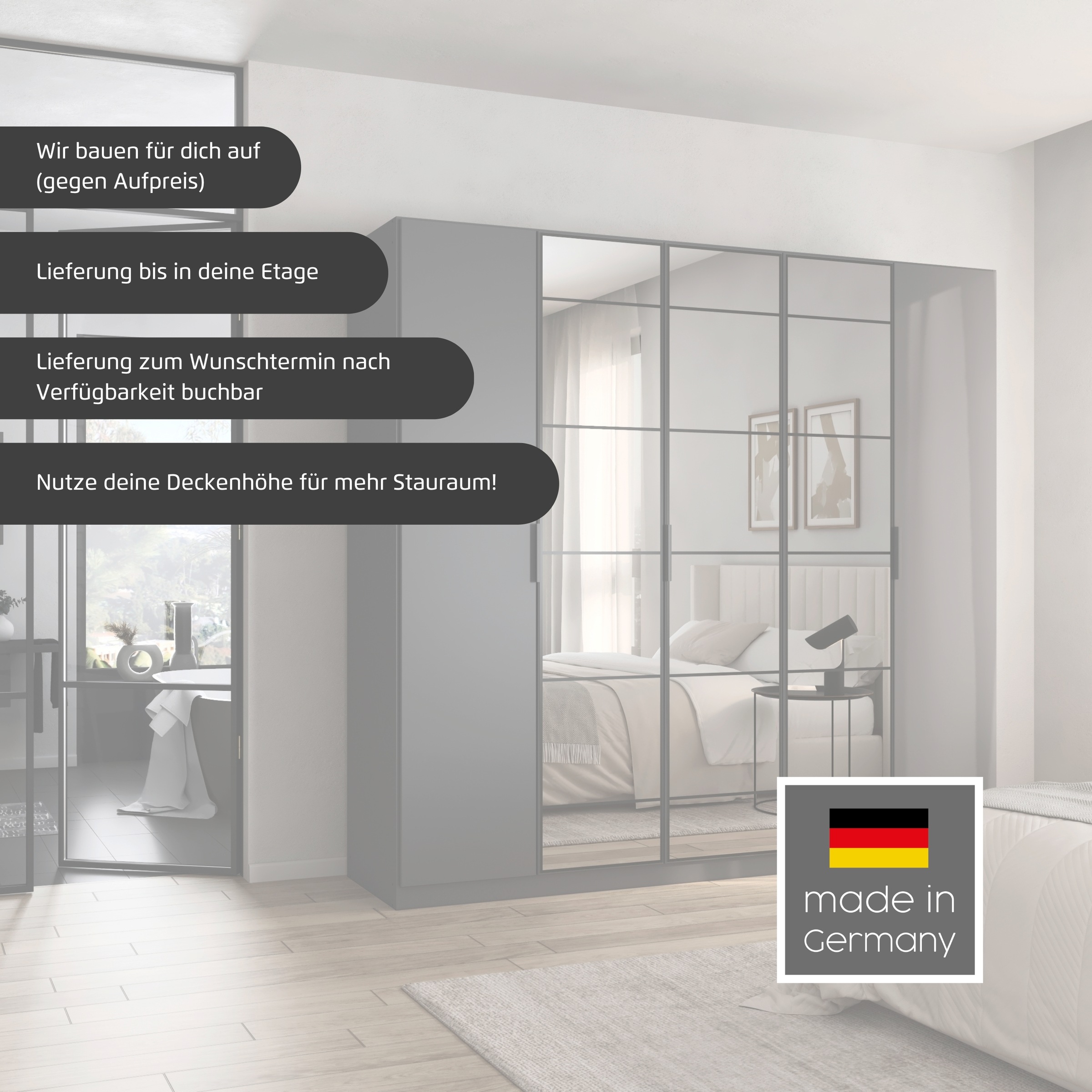 Thumbnail - rauch Drehtürenschrank "Kleiderschrank Schrank Garderobe Schlafzimmerschrank ACERO" Breiten 181/226/271 cm, Höhe 210 cm,...