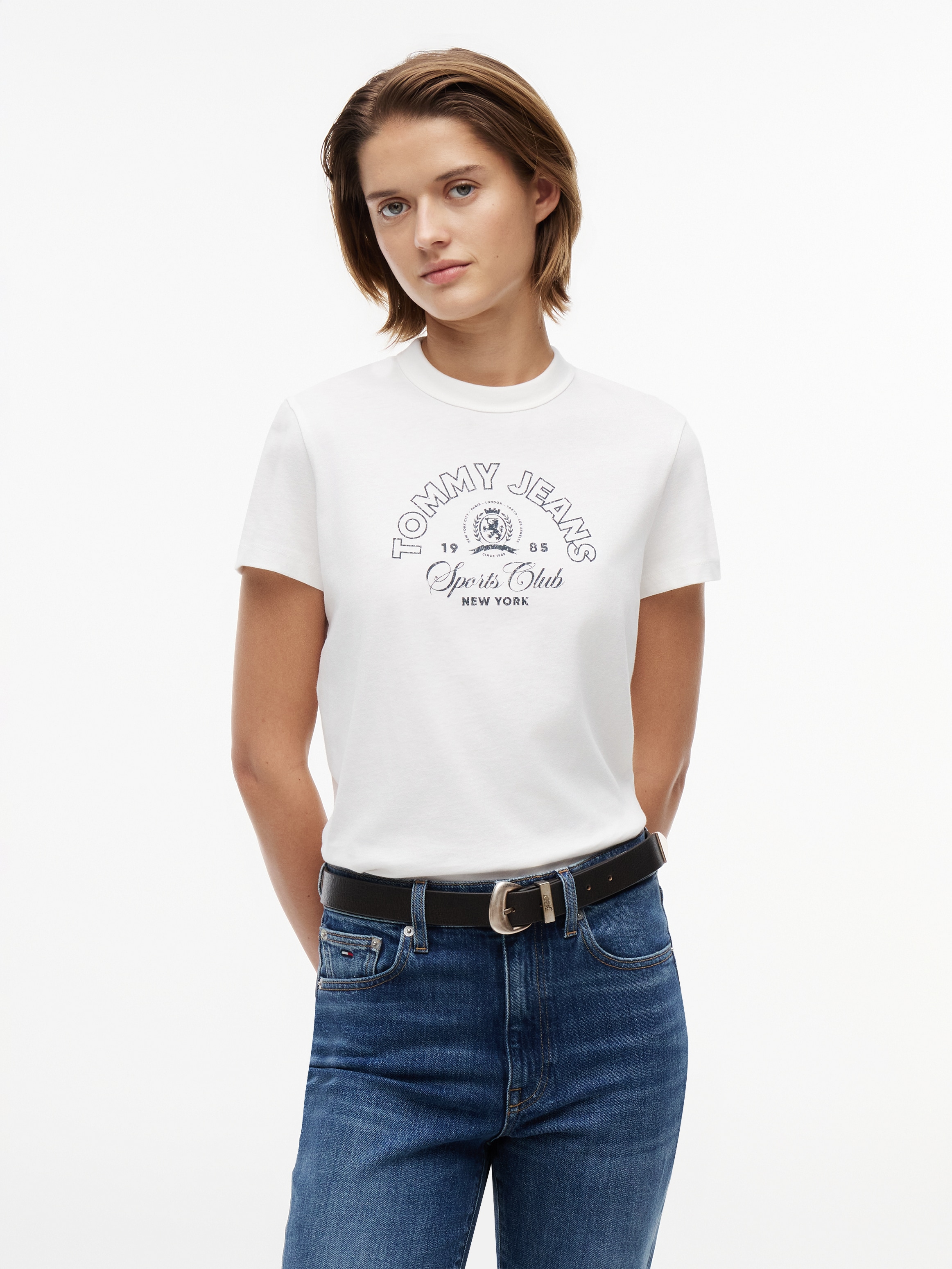 Tommy Jeans Kurzarmshirt "TJW REG HERITAGE LOGO SS TEE" Baumwolle, regular fit
