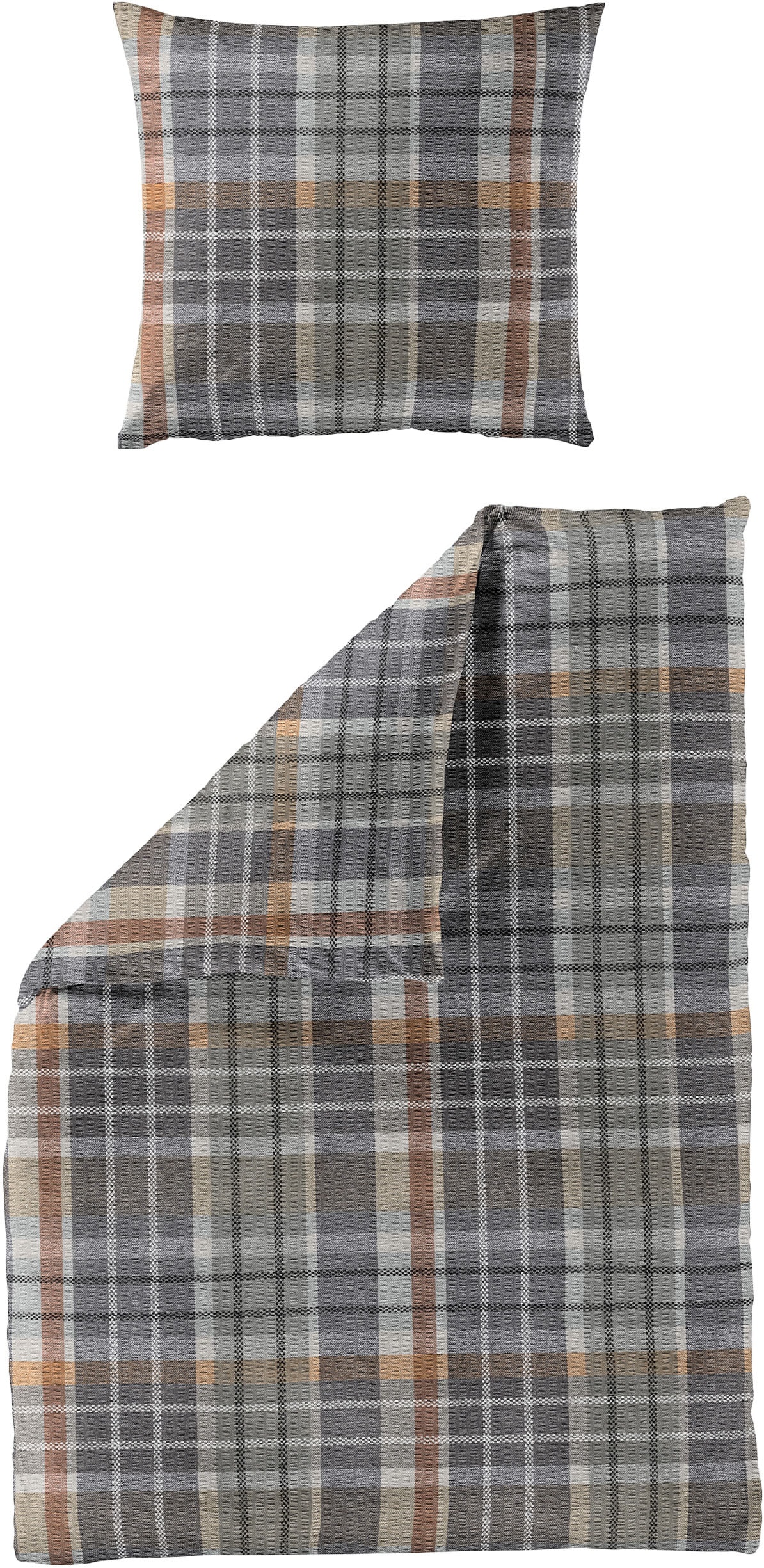 BIERBAUM Bettwäsche »Bettwäsche 4149« 2 Seersucker, 100  % Baumwolle, pflegeleicht, bügelfrei, kühlend