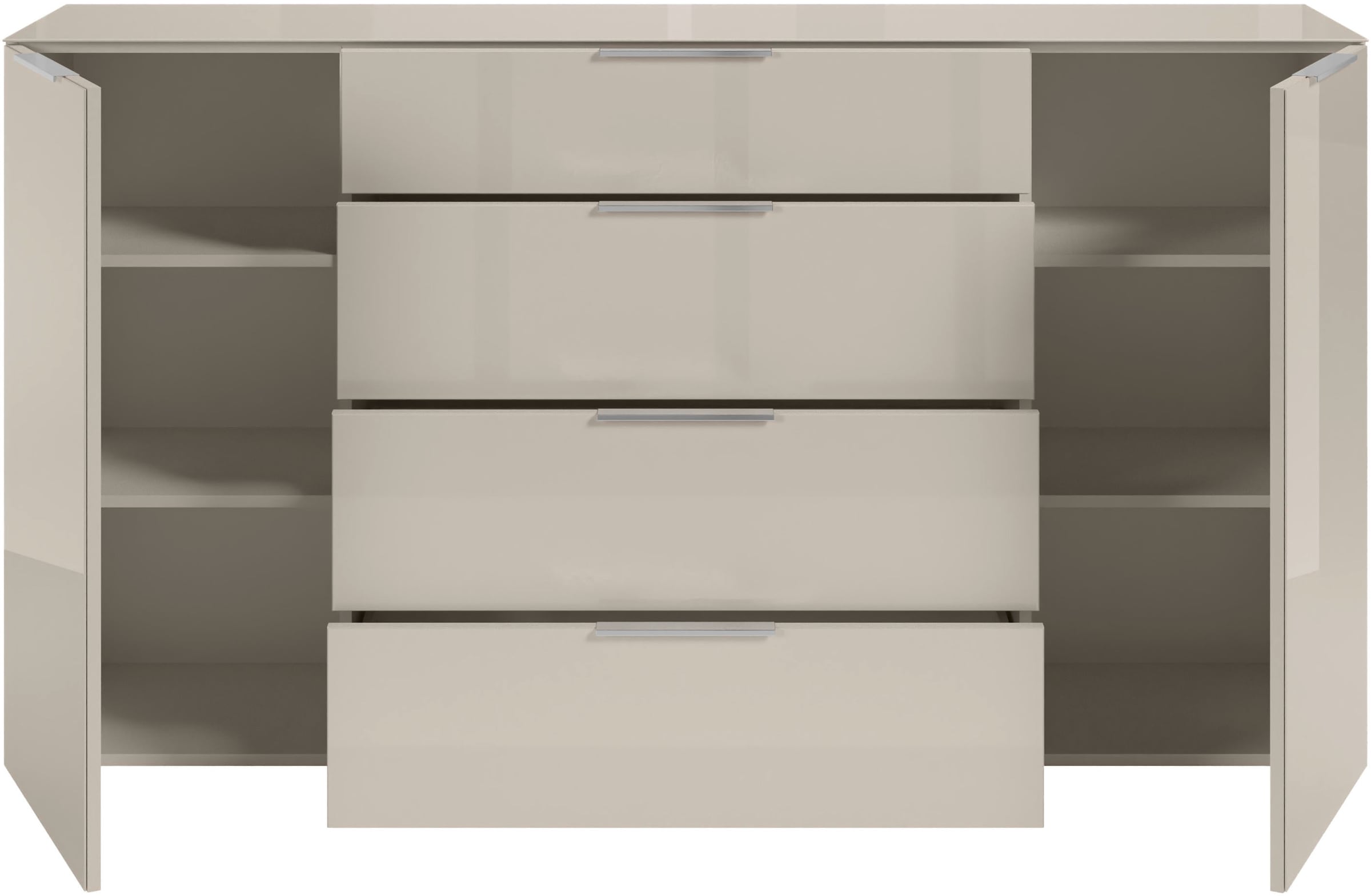 HBZ Kommode »Santorin, BxHxT 180x99x40 cm«, (1 St.), Breite 180cm, Softclose für Türen und Schubkästen, Melaminbeschichtung
