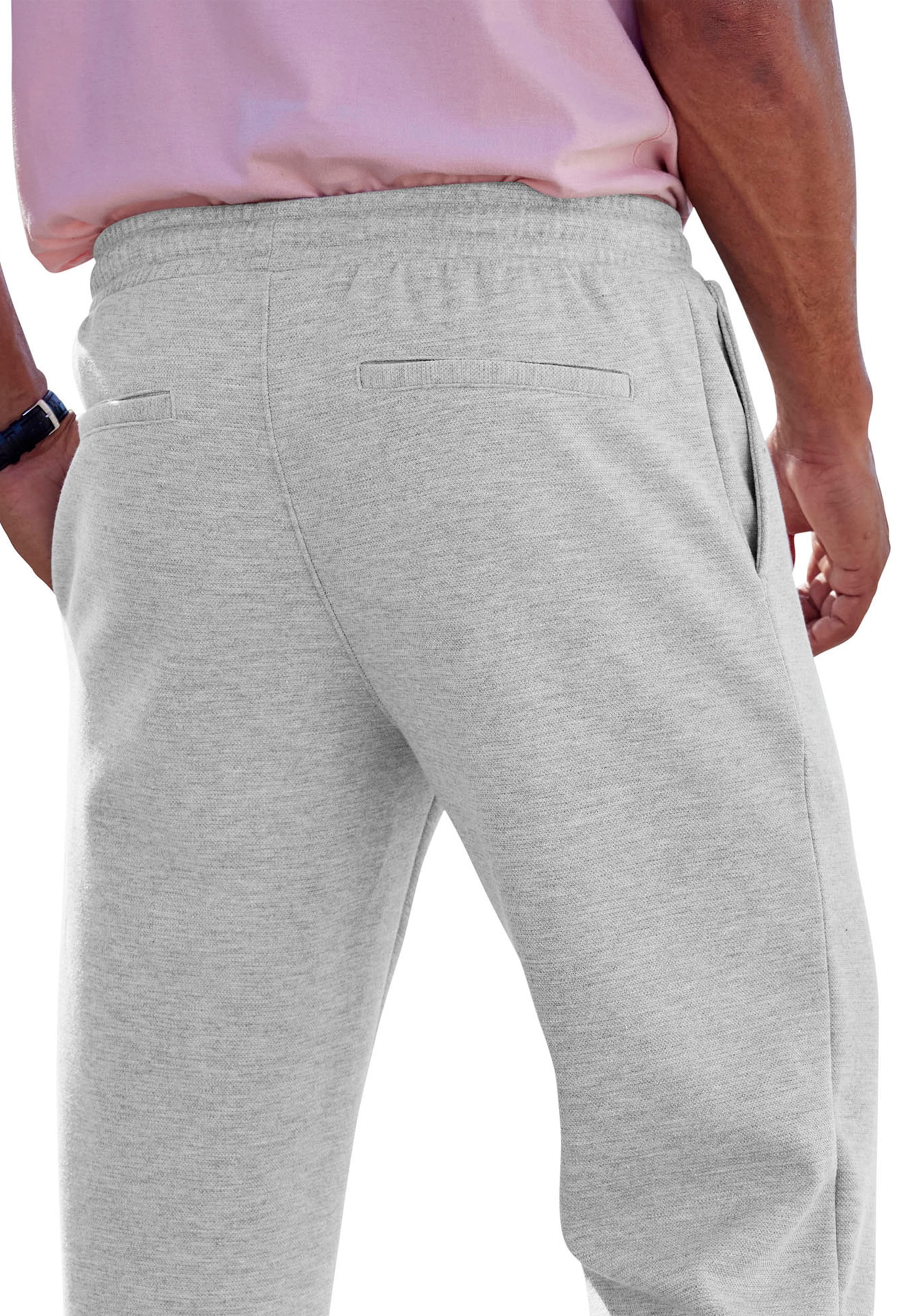 John Devin Jogger Pants »Jogg Pants«, Umschlag am Beinabschluss, aus elastischer Piqué-Qualität