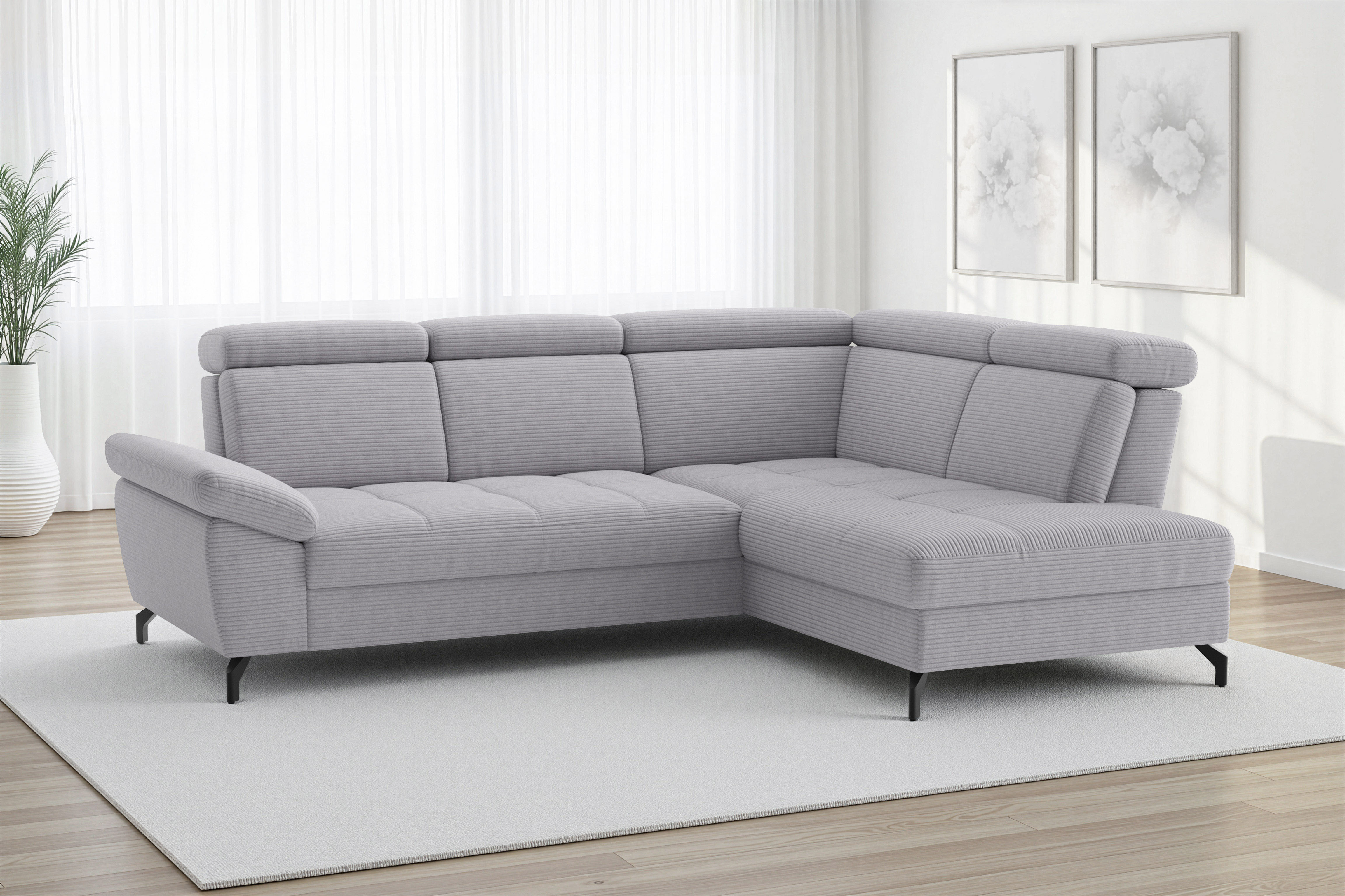 sit&more Ecksofa "Vanity; L-Form, B. 254 cm" Inkl.Sitz-,Kopf-und Armteilverstellung
