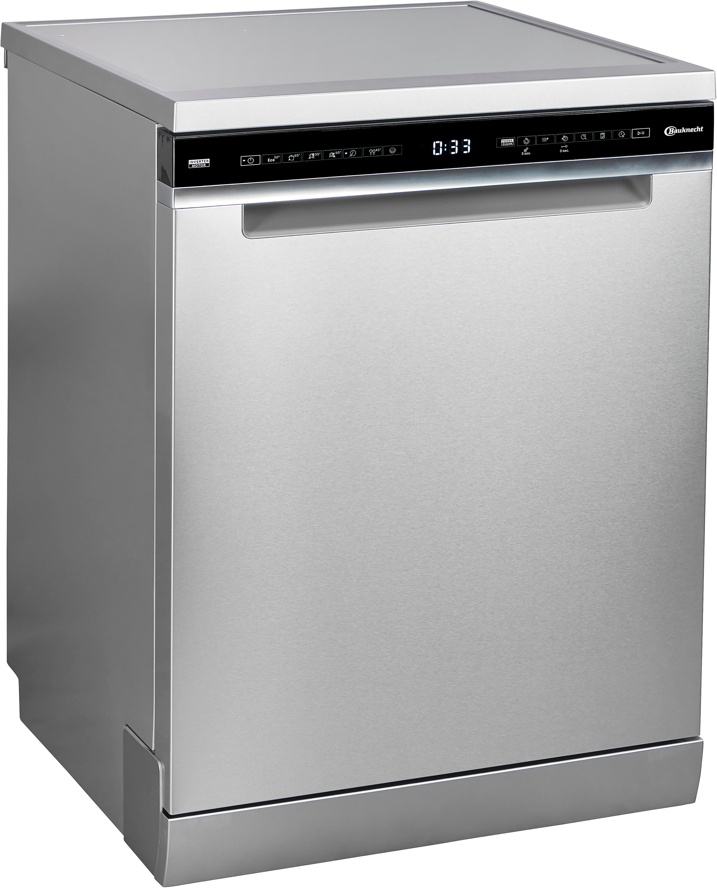 BAUKNECHT Standgeschirrspüler "BKSV1 FAM", B:60cm H:85cm T:59cm, silber, Geschirrspüler, SpaceClean – die 3. Schublade für hohe Gläser und