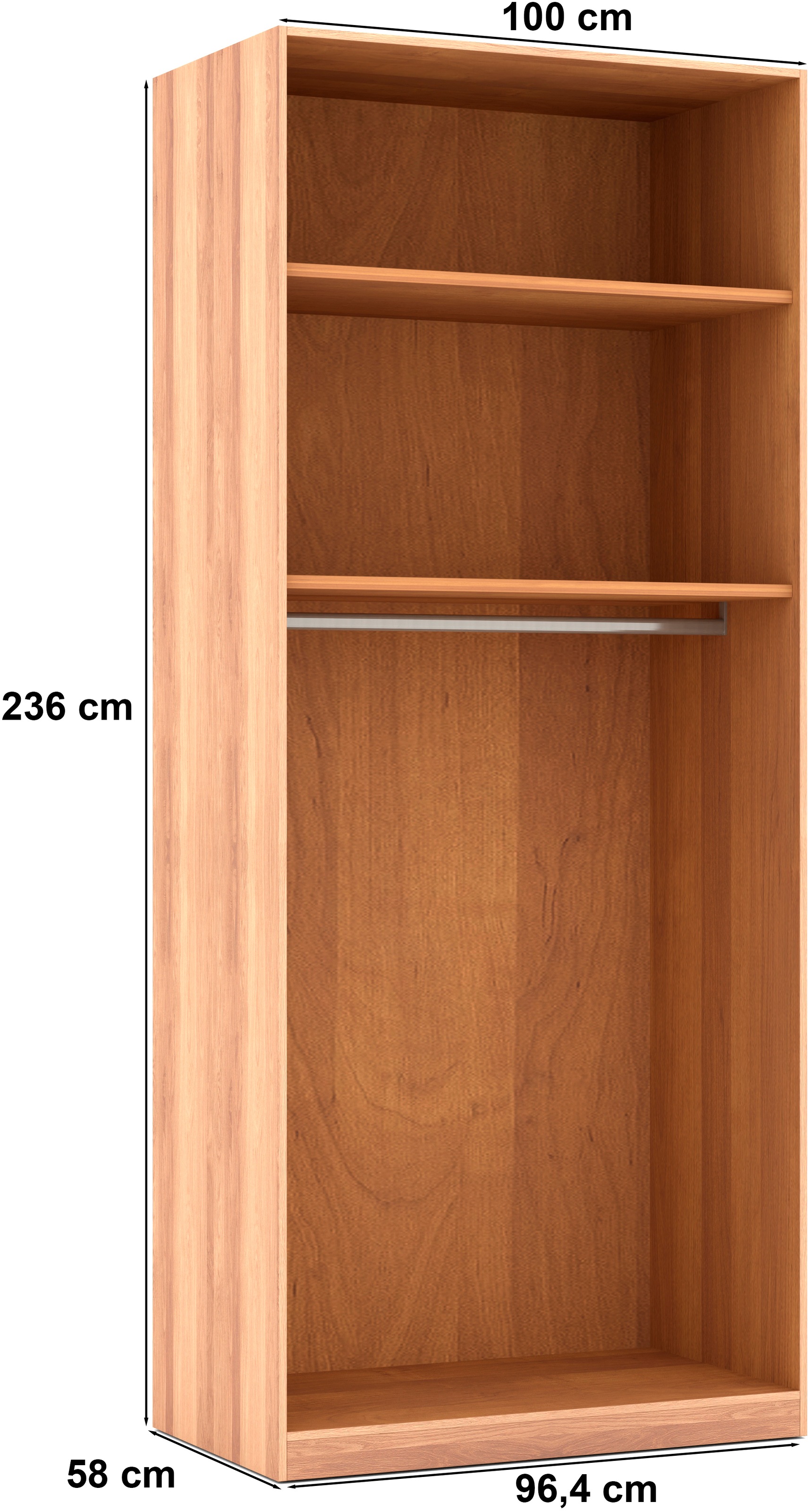 Musterring Kleiderschrank »Sorrent, Kleiderschrank, teilmassiv Eiche« mit Türdämpfern, in 5 Breiten & 2 Höhen, extra Böden, MADE IN GERMANY,  Türen in Eiche massiv mit Absetzung in Schiefer, verschiedene Maße