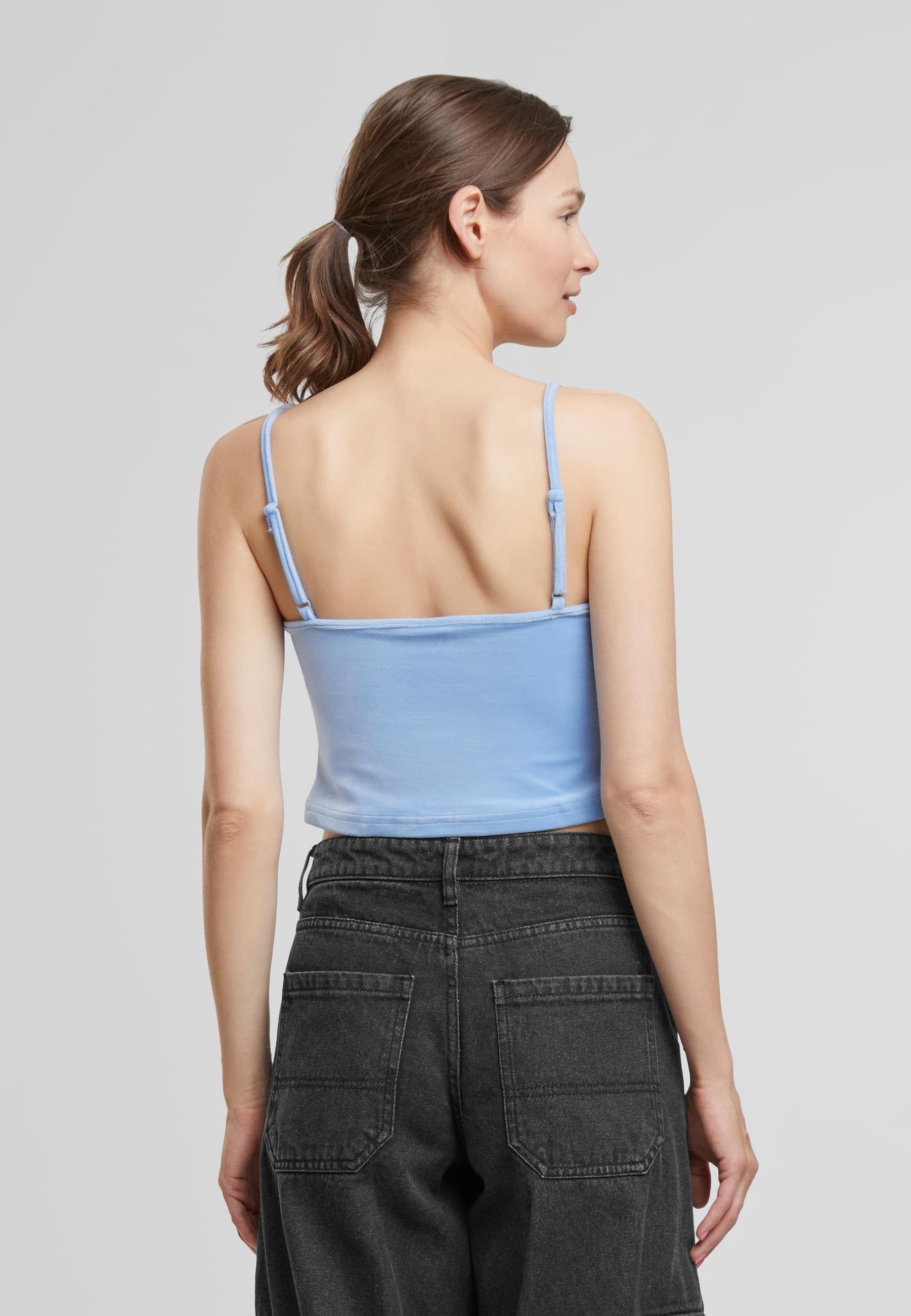 URBAN CLASSICS Muskelshirt »Urban Classics Ladies Short Velvet Top«, (1 tlg.)