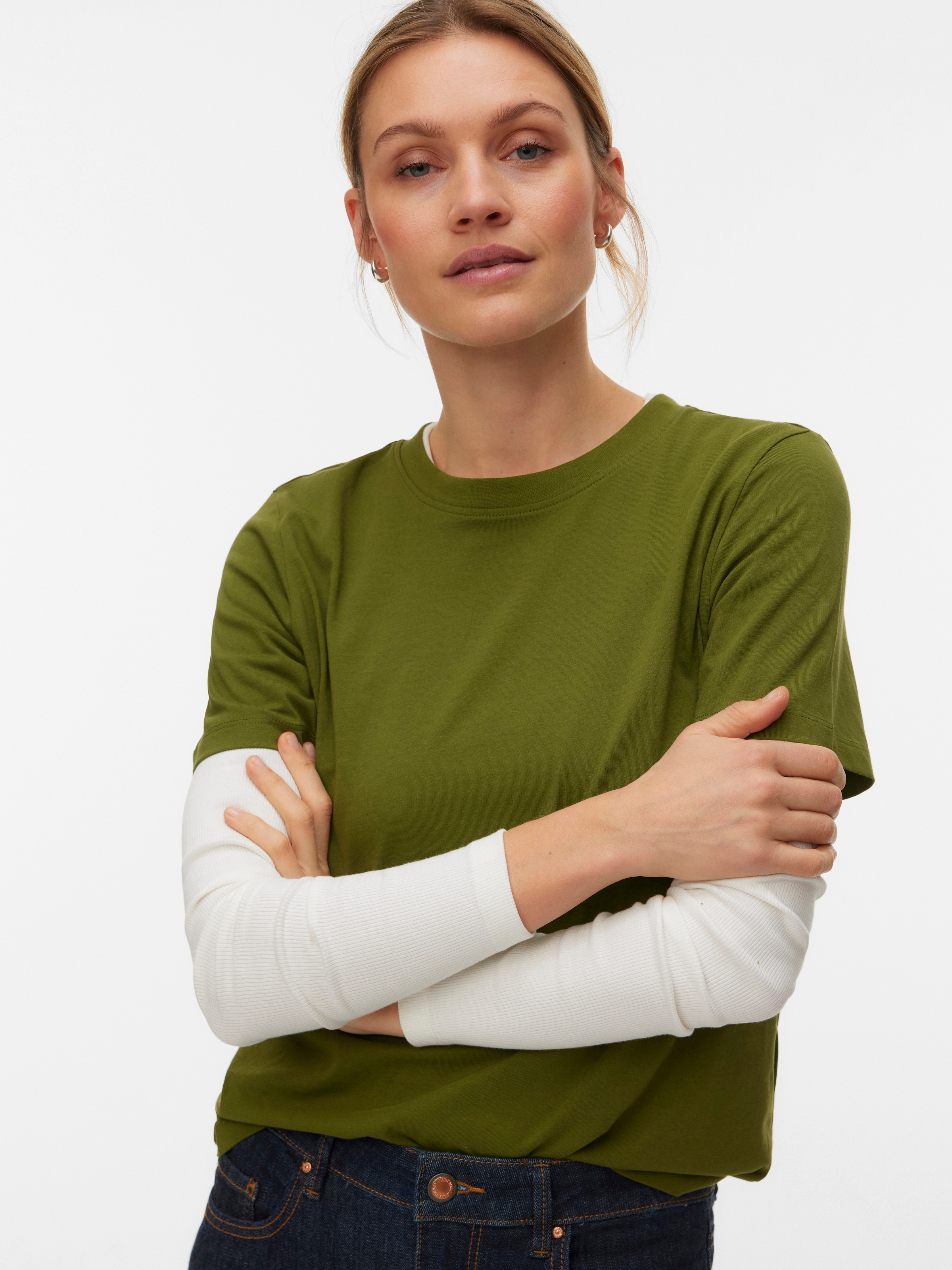 Vero Moda Kurzarmshirt »VMPAULINA SS T-SHIRT GA JRS NOOS« Baumwolle, regular fit