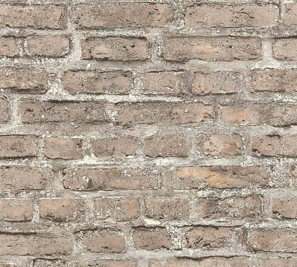 living walls Vliestapete "Neue Bude 2.0" Motiv Steinoptik gemustert leicht strukturiert Landhaus Tapete Stein Tapeten Wohnzimmer Schlafzimmer Küche Flur Optik