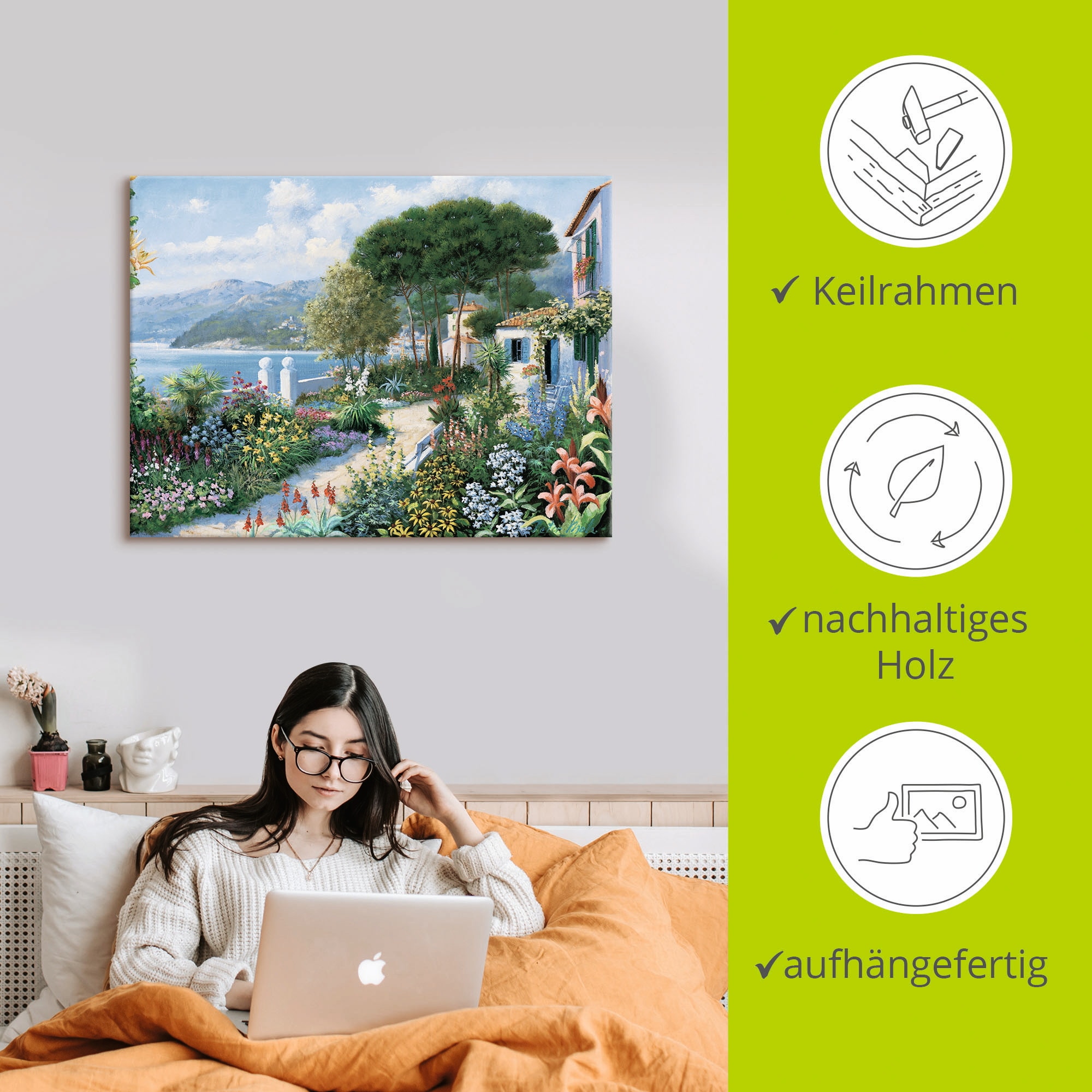 Artland Wandbild »Verstecktes Paradies«, Garten, (1 St.), als Leinwandbild, Wandaufkleber in verschied. Größen