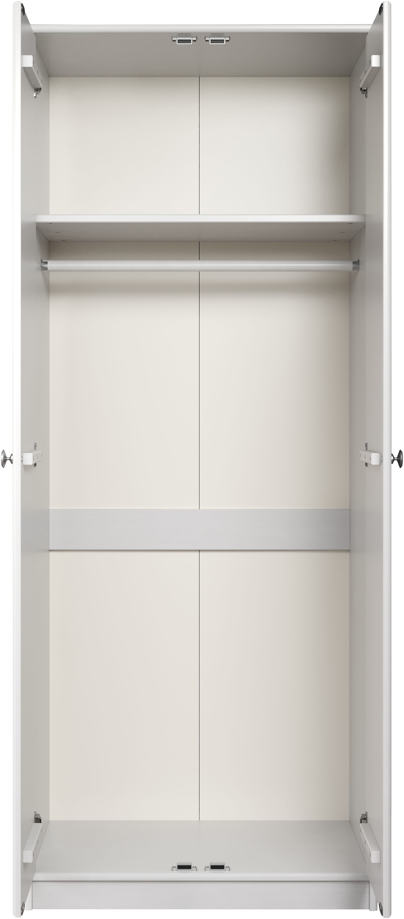 Home affaire Kleiderschrank »Delsbo Garderobenschrank Wäscheschrank Kiefer«, (1 St., schöner Schrank in Landhaus Design), Massivholz Schlafzimmerschrank in Weiß - (B/T/H) 73/50/175 cm