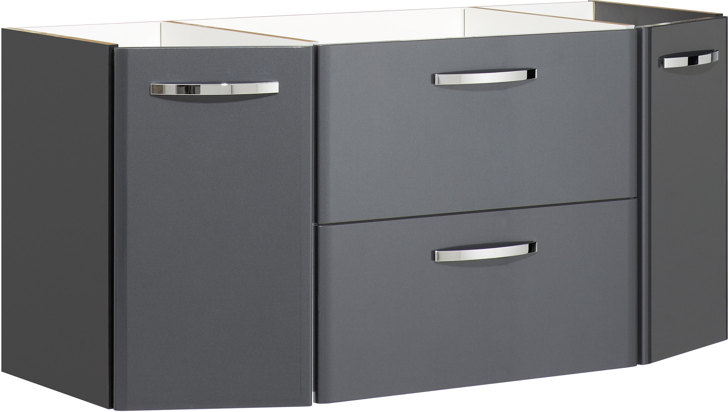 Thumbnail - Saphir Badmöbel-Set "Quickset 327 2-teilig, Waschplatz und LED-Spiegelschrank", (Set, 2 St.), Anthrazit Hochglanz, inkl....