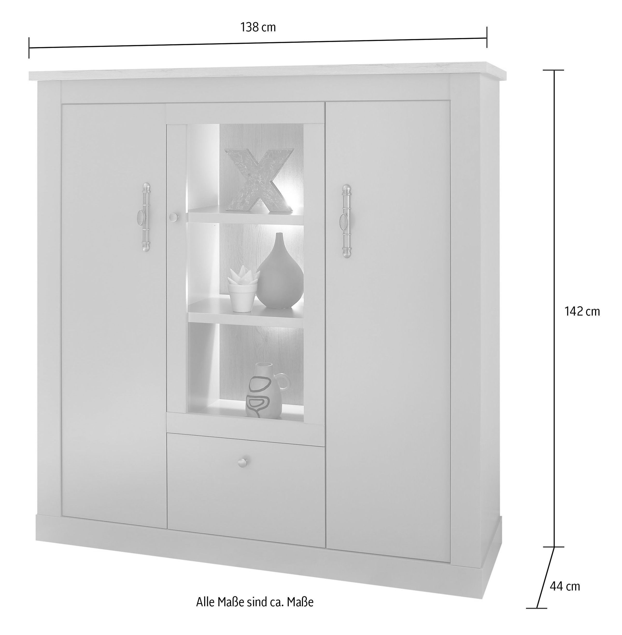 Home affaire Highboard »CHAMBORD«, Breite ca. 138 cm