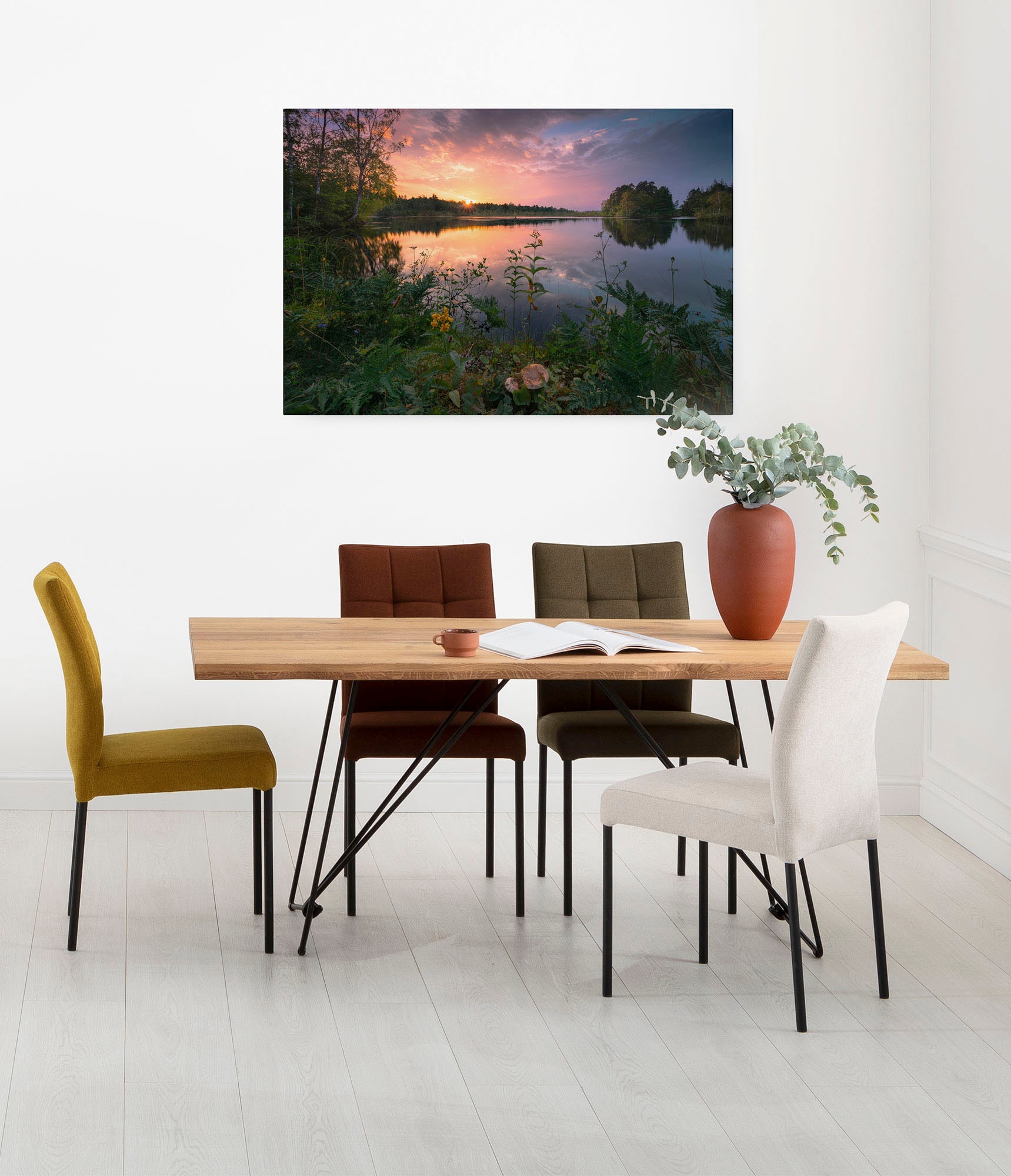 Komar Leinwandbild "Abends in Schweden - Größe 90 x 60 cm" Baum  Berge  Blu günstig online kaufen