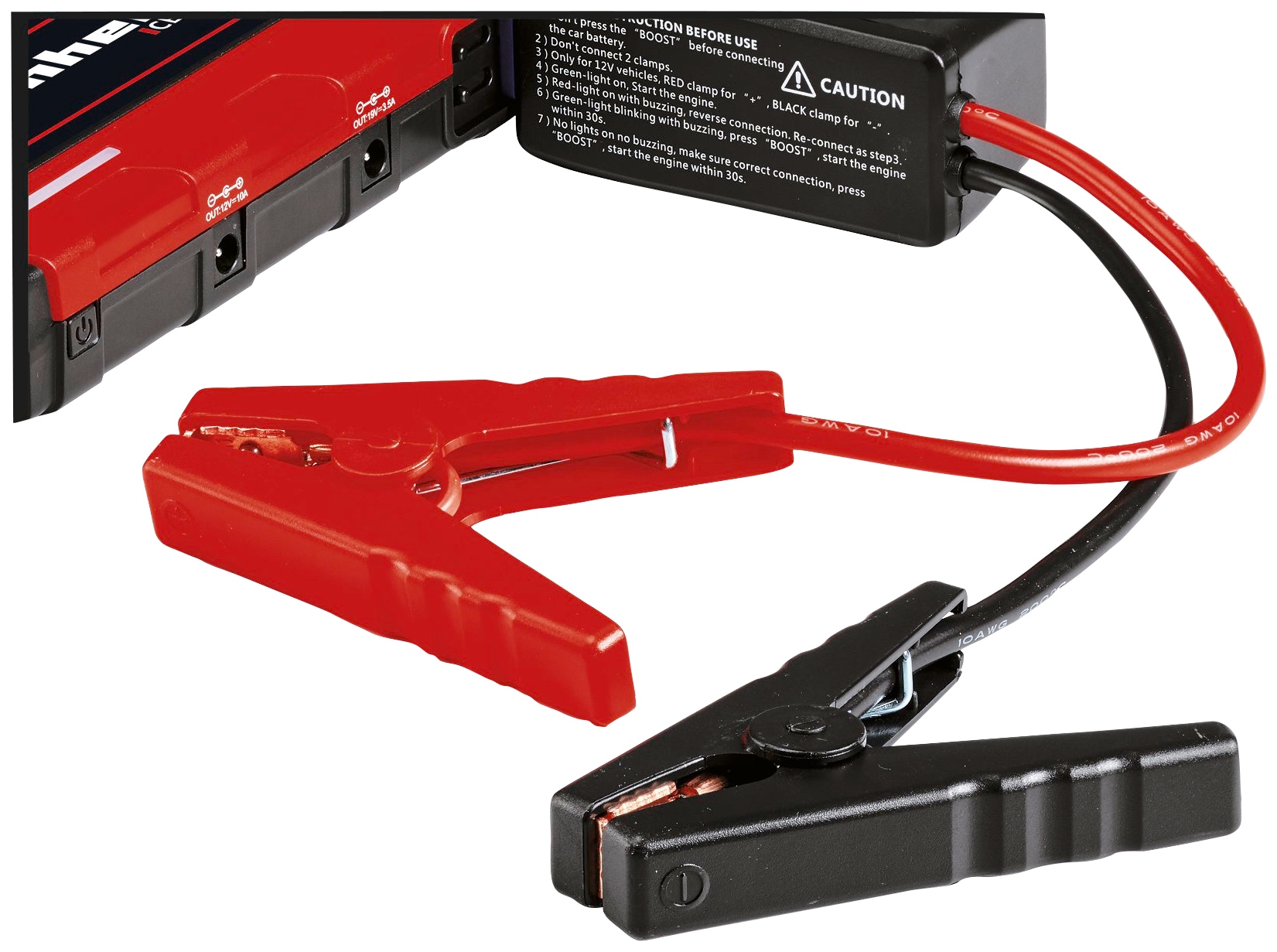 Einhell CE-JS 12 Starthilfegerät, 3 x 3700 mAh, 12V / 200A  Starthilfeeinrichtung für leere/entladene KFZ-Batterien