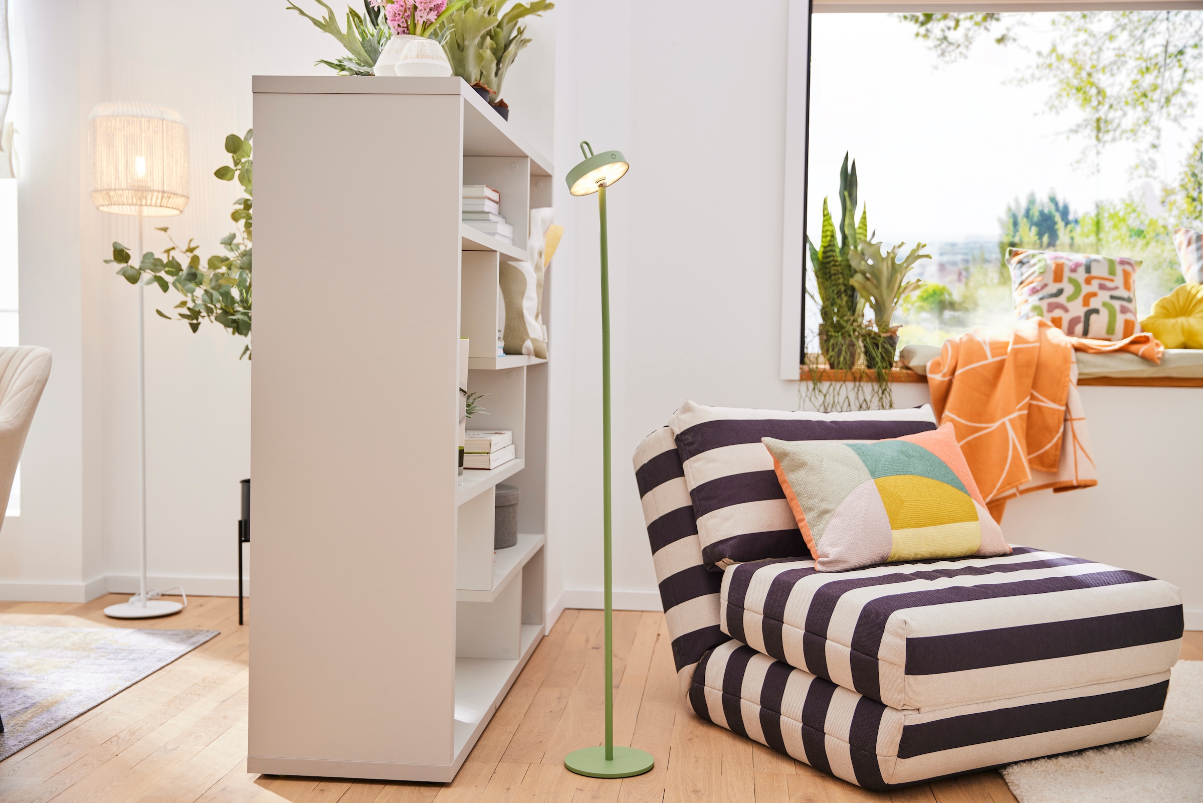 JUST LIGHT Stehlampe »AMAG«, 1 flammig, Leuchtmittel LED-Modul | LED fest integriert, Akkuleuchte