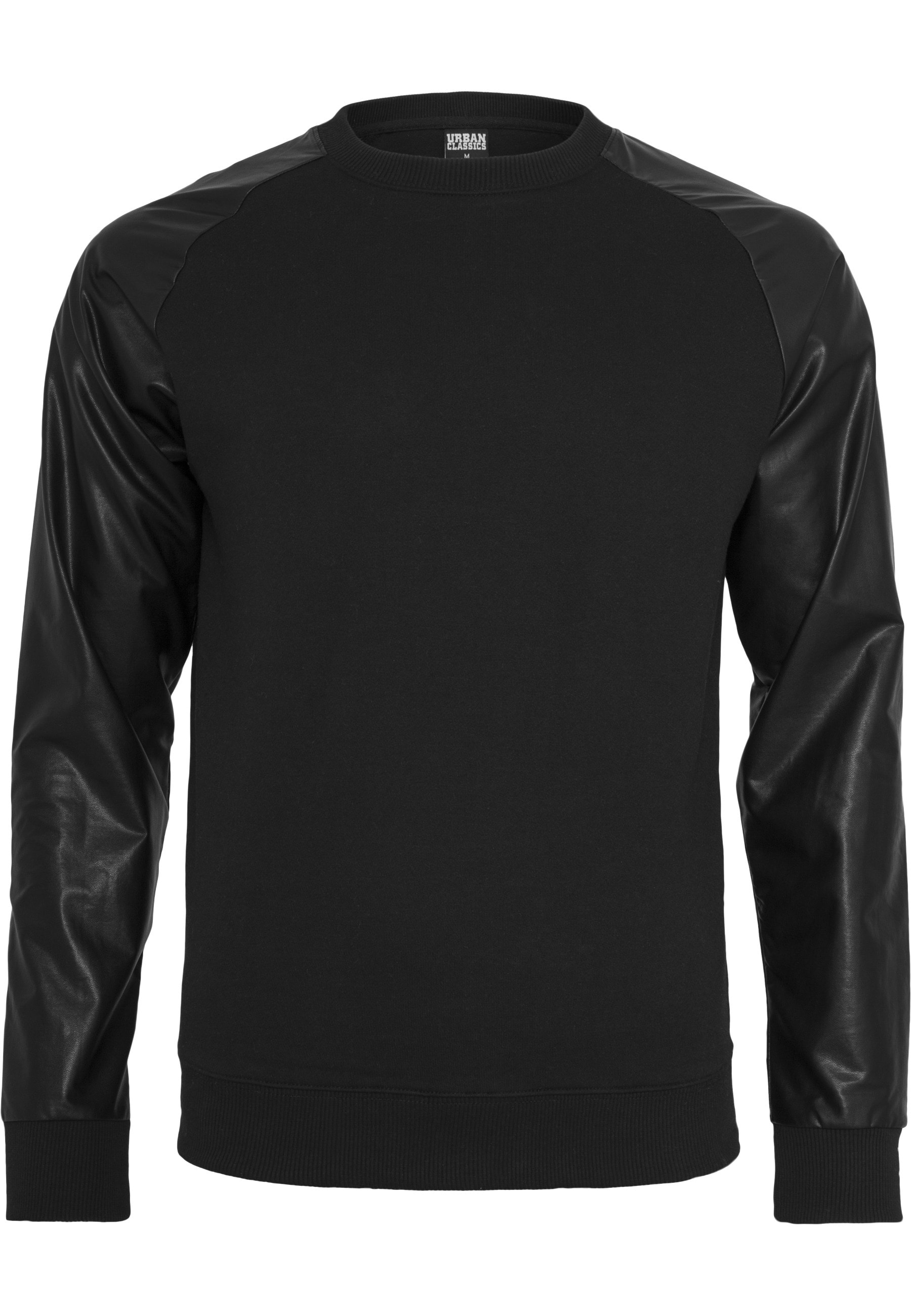 URBAN CLASSICS Rundhalspullover "Urban Classics Herren Raglan Leather Imita günstig online kaufen