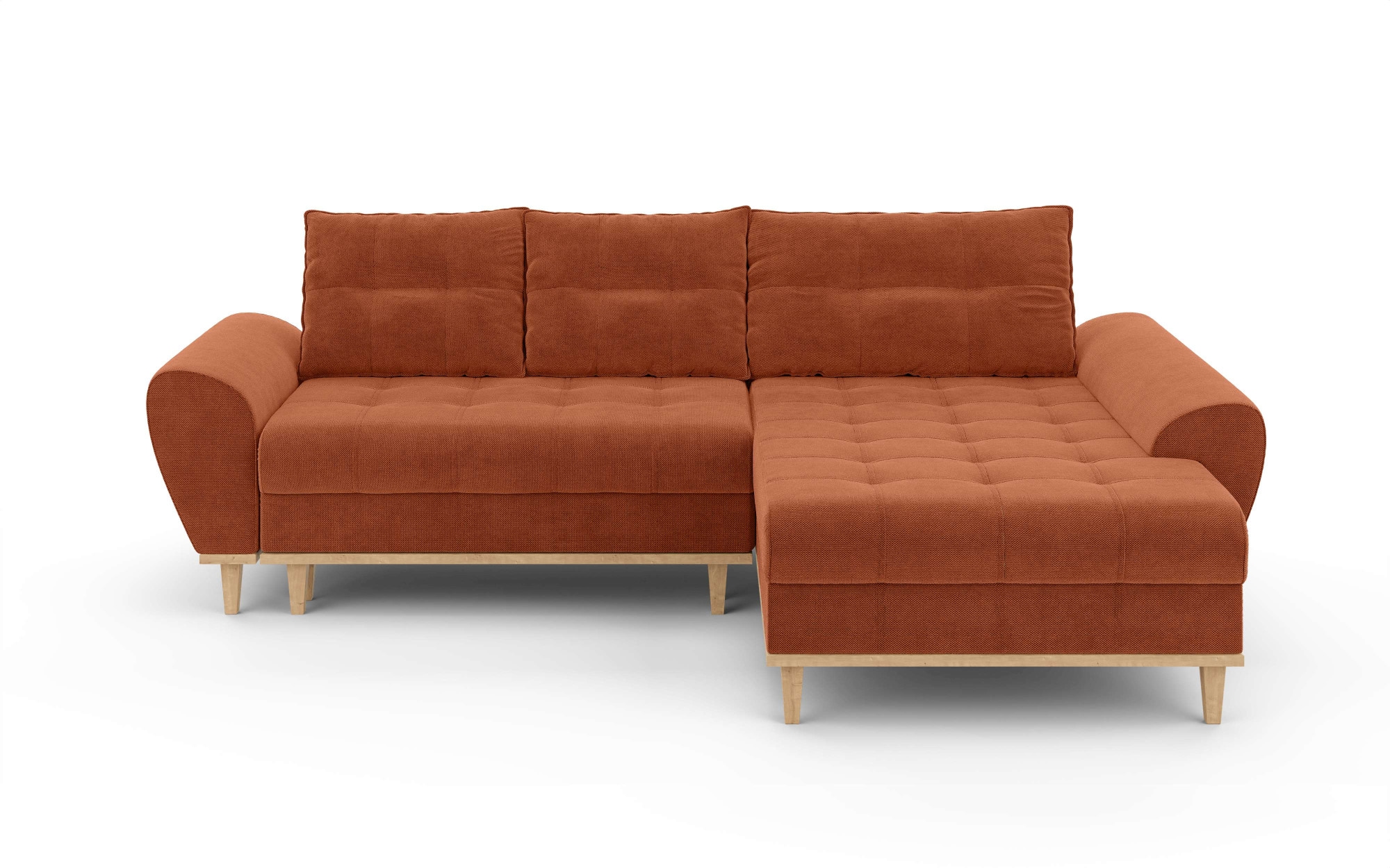 Home affaire Ecksofa »Ahrdorf mit Bettfunktion und Bettkasten, Maße: B/H/T 268/86/175 cm«, L-Form mit 3 Rückenkissen und moderne gerundete Armlehnen