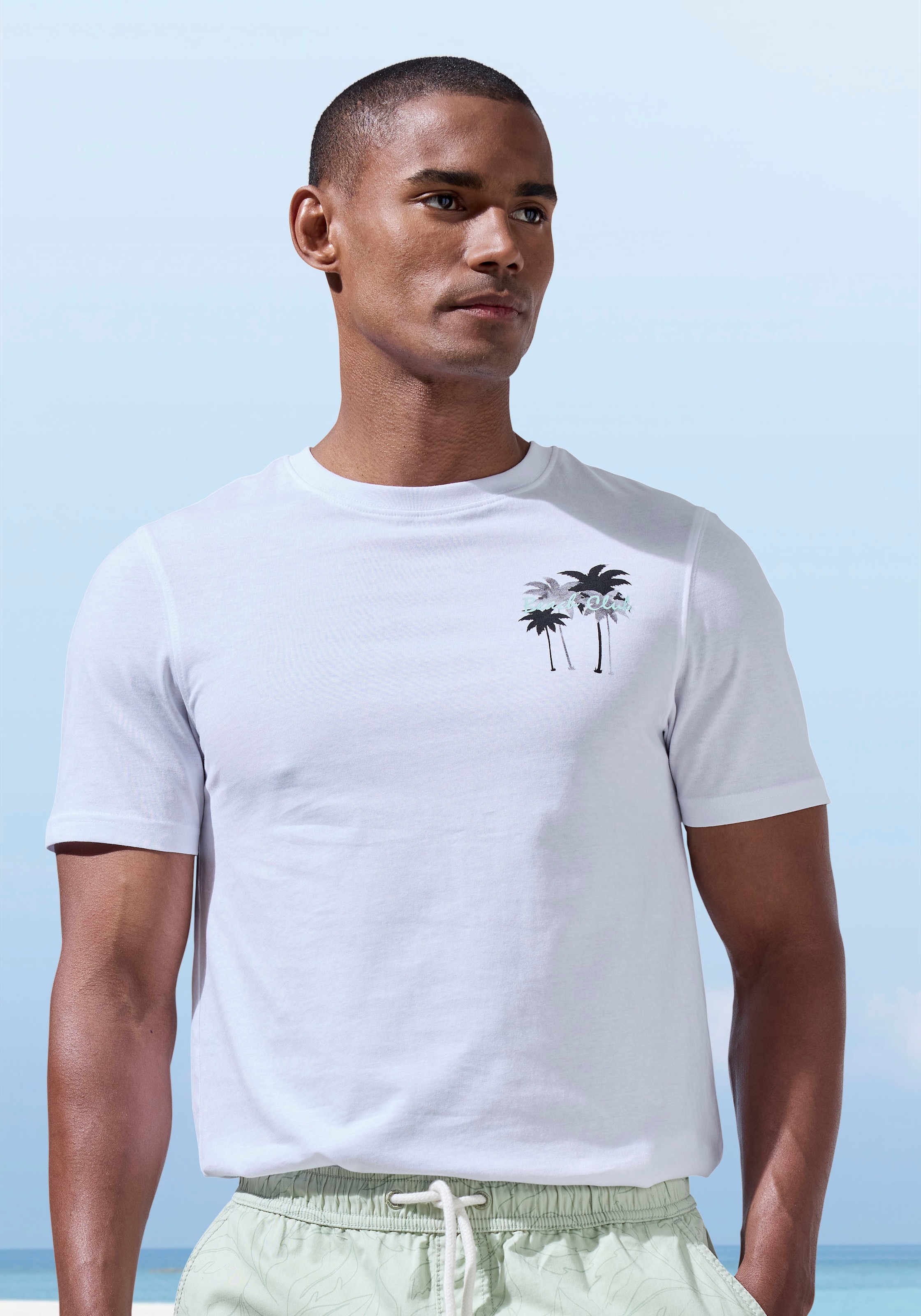 Beachtime T-Shirt "mit großem Rückenprint", Regular-Fit, mit Print vorn und günstig online kaufen