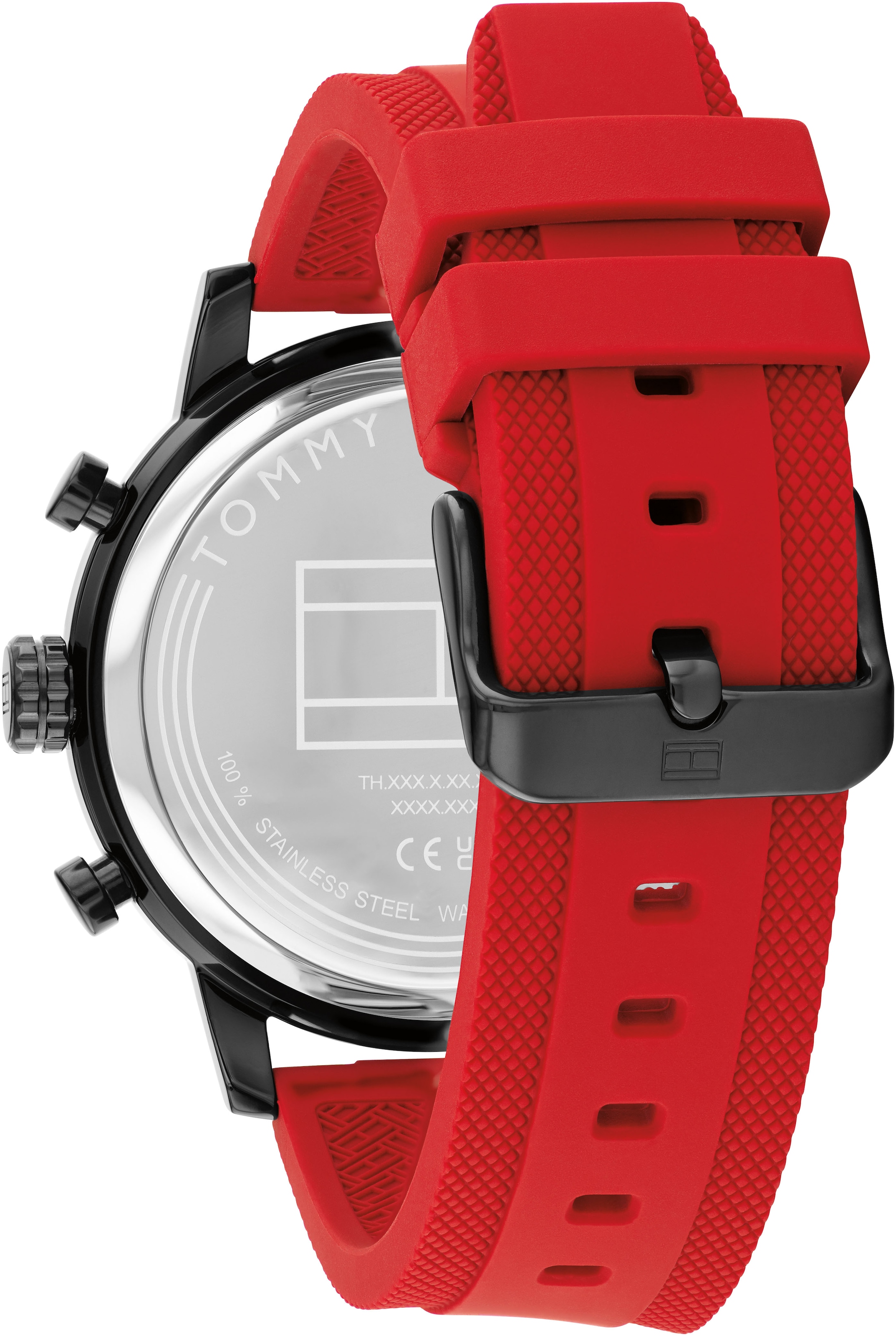 Tommy Hilfiger Multifunktionsuhr »Rocky«, Quarzuhr, Armbanduhr, Herrenuhr, Silikonarmband, analog