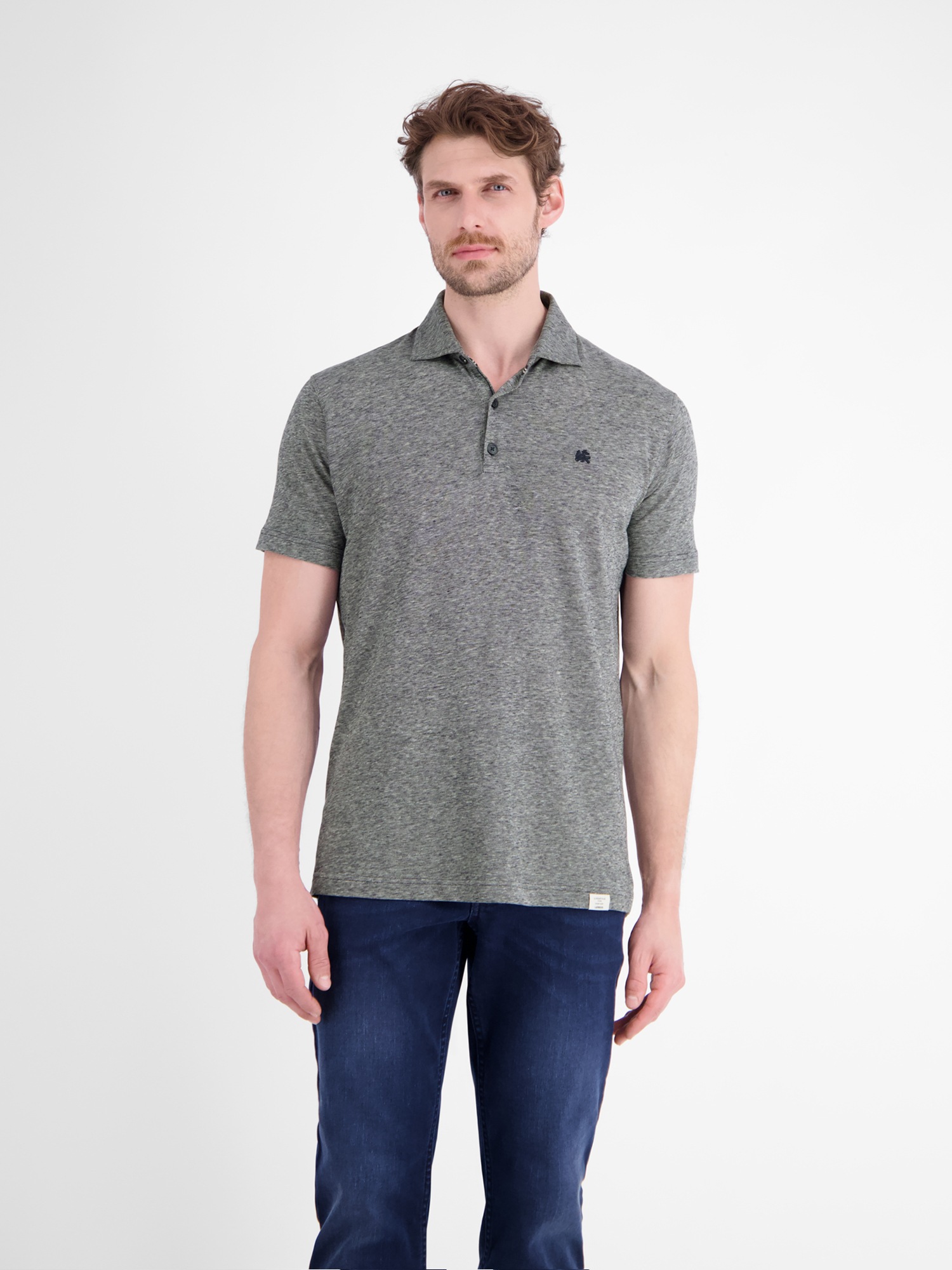 Lerros Poloshirt "Poloshirt Aus Baumwoll-Leinen-Mix In Moderner 2-Tone-Optik"