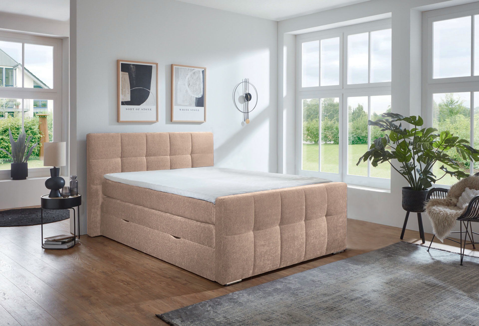 Places of Style Boxspringbett »Rosà«, H3/H3, H3/H4, H4/H4 möglich