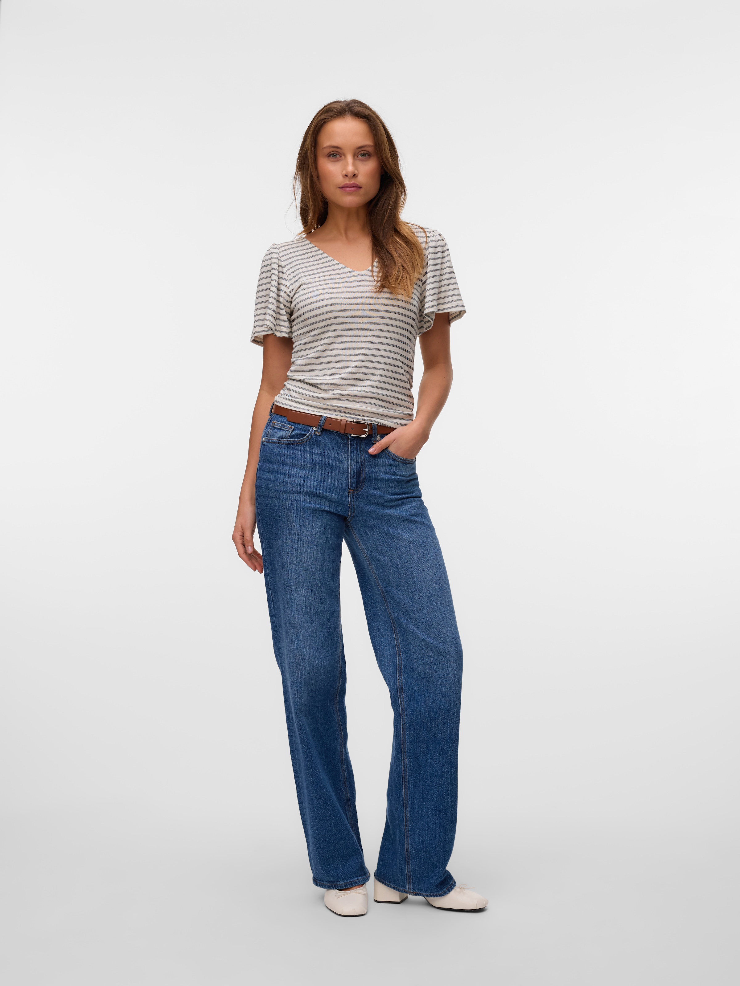 Vero Moda T-Shirt »VMGINA 2/4 SHORT TOP JRS GA NOOS«