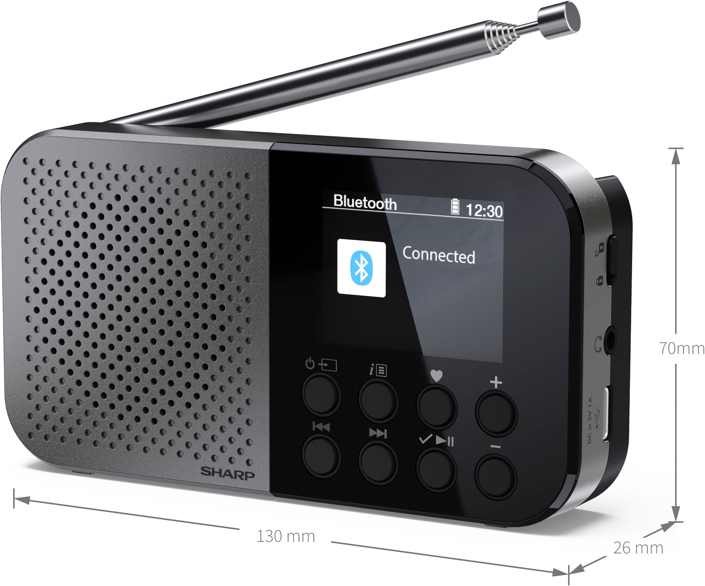 Sharp Radio »DR-P520«, (AVRCP Bluetooth-A2DP Bluetooth-Bluetooth 1,5 W)