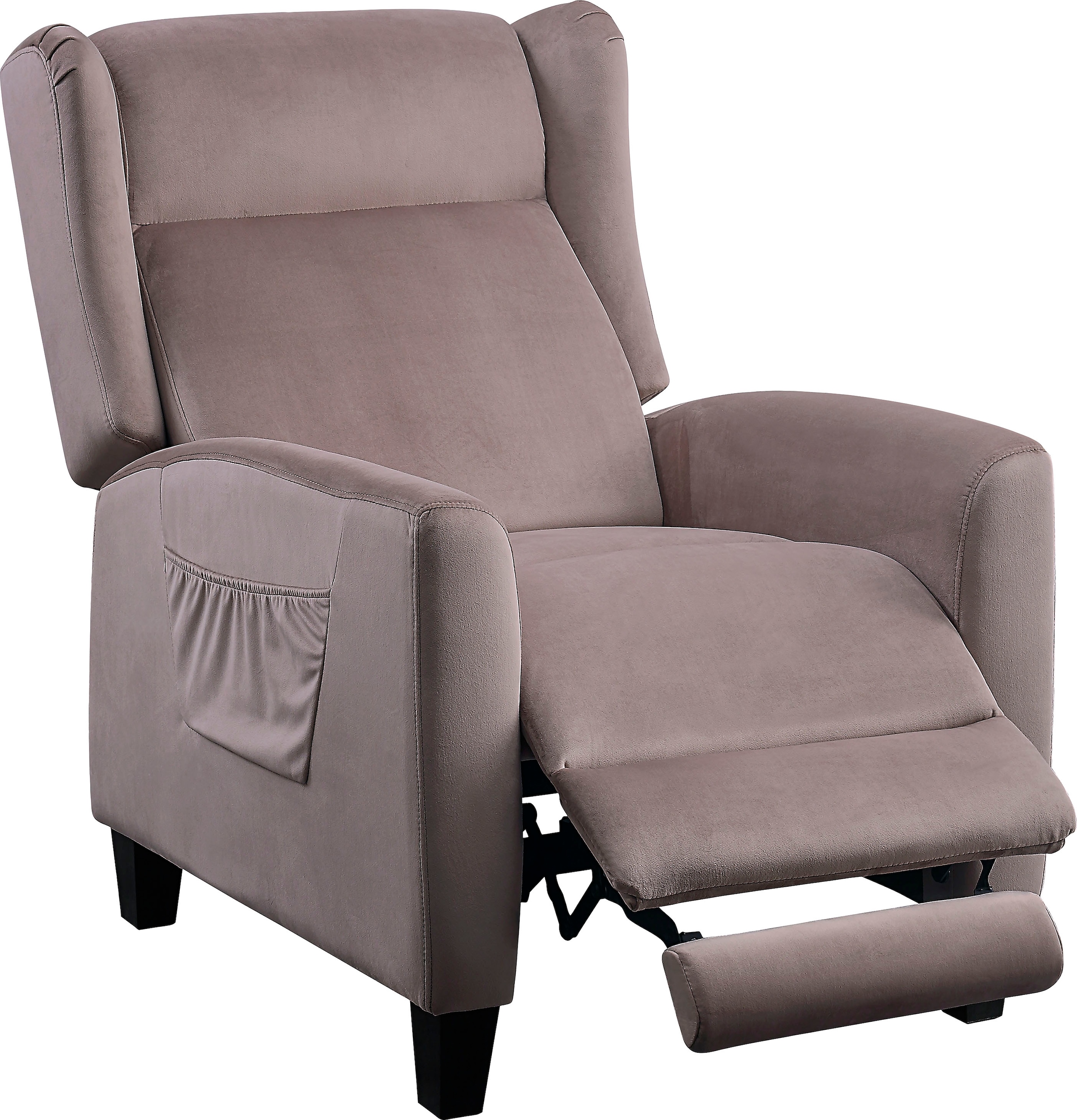 ATLANTIC home collection TV-Sessel »Timo«, klassischer Ohrensessel mit Relaxfunktion und praktischer Seitentasche