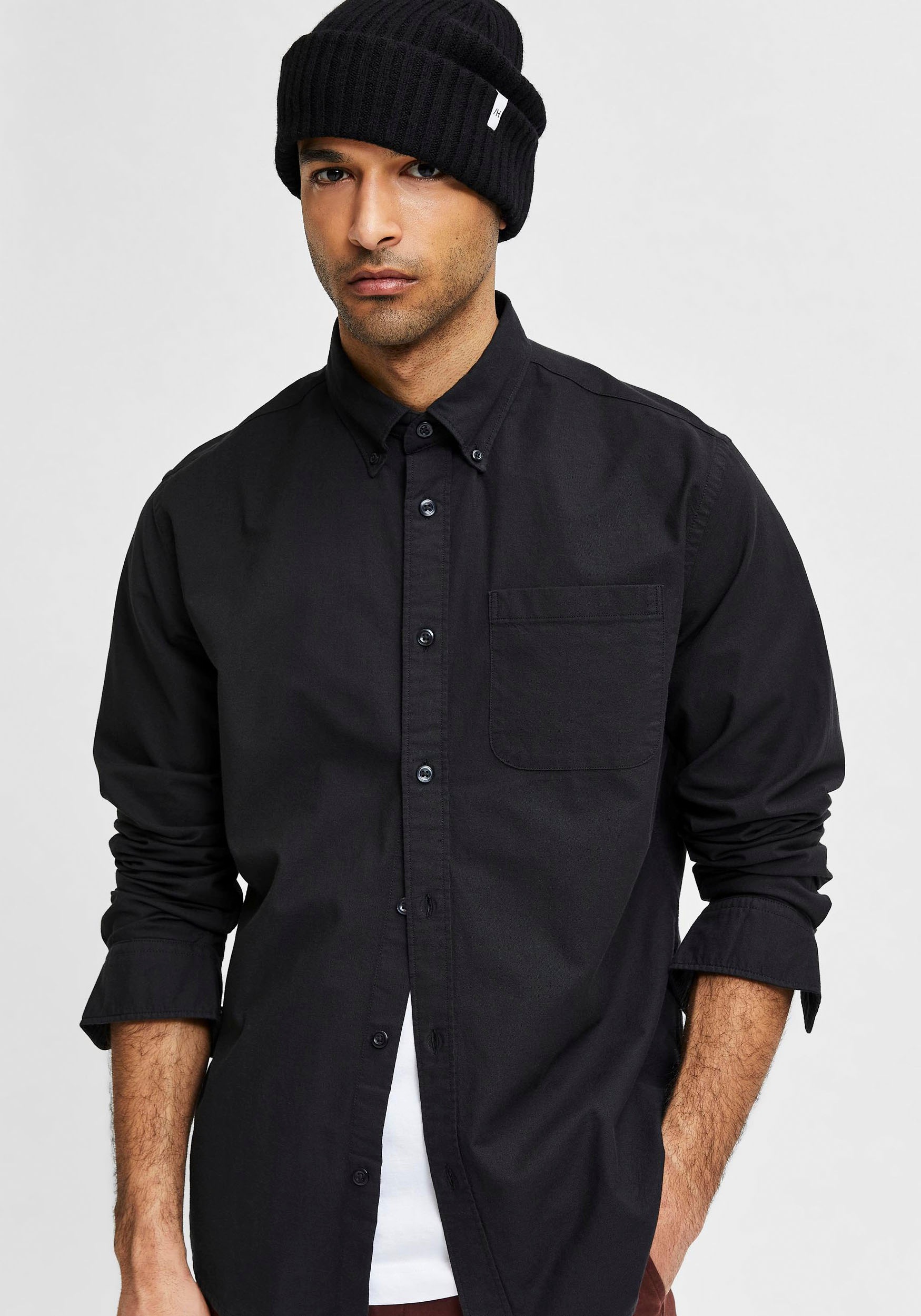 SELECTED Langarmhemd "SLHREGRICK-OX SHIRT LS NOOS" Baumwolle, regular fit günstig online kaufen