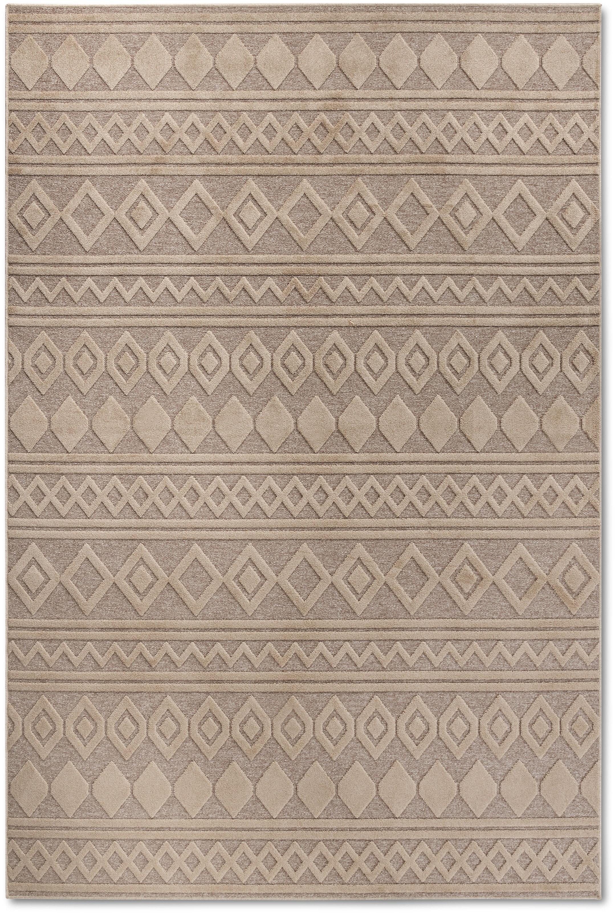 Villeroy & Boch Teppich »Catherine«, rechteckig, 5,5 mm Höhe, Nachhaltig, Wohnzimmer, Schlafzimmer, Modern, Hoch-Tief Effekt, Flur