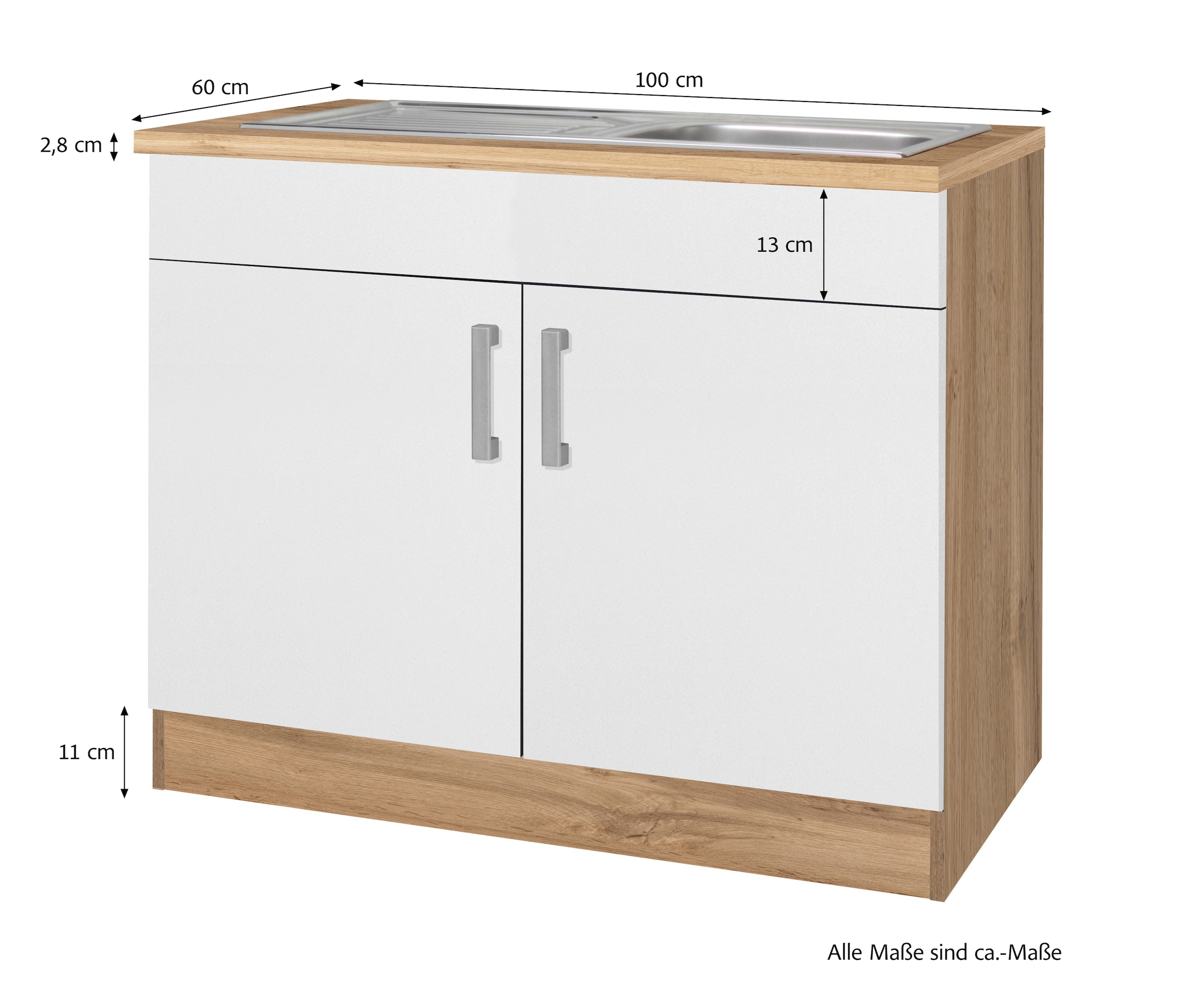 KOCHSTATION Spülenschrank »KS-Toronto, Breite 100 cm«
