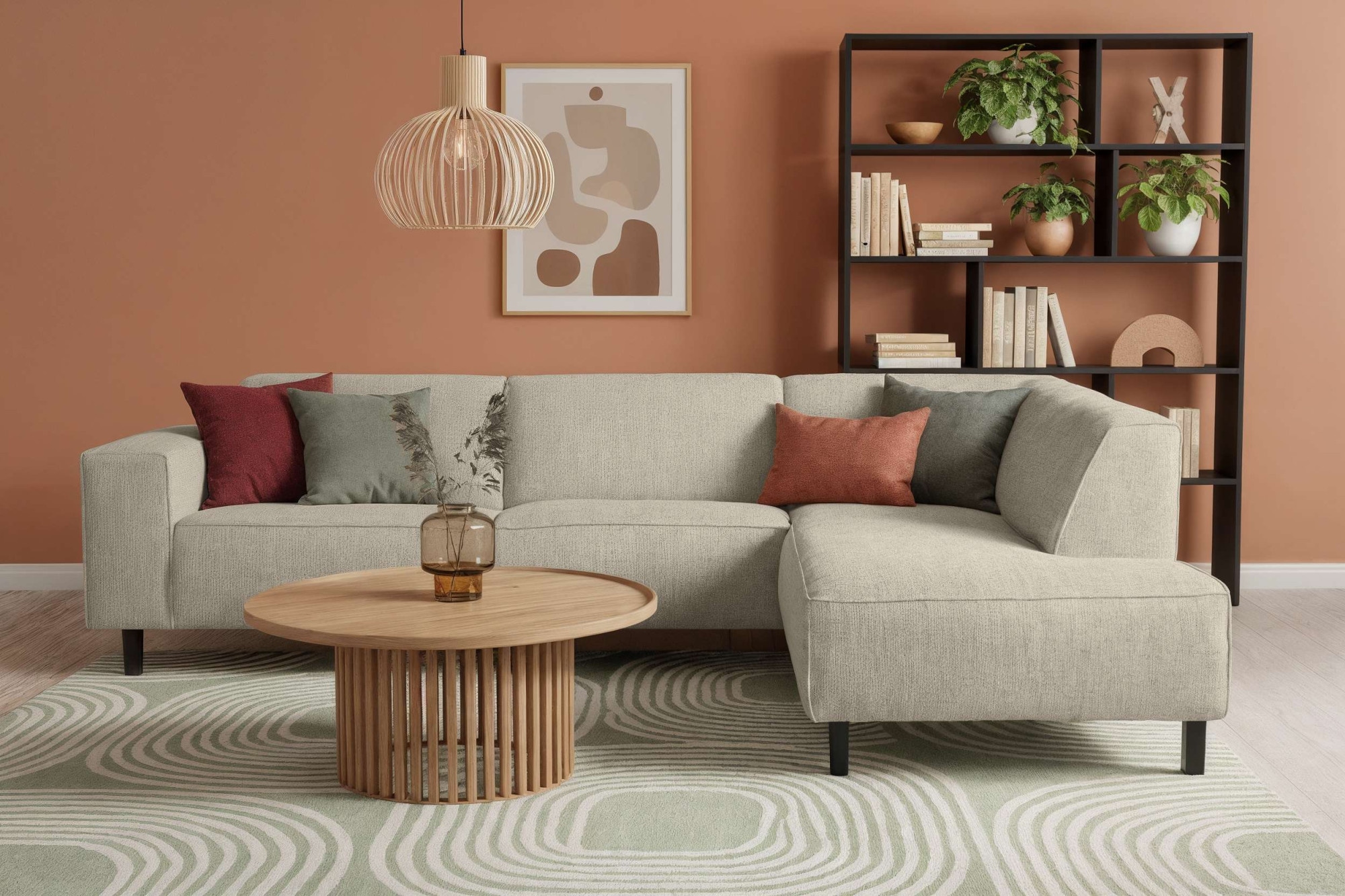 PLACES OF STYLE Ecksofa "Lorcan, Breite 275 cm, weiches Sitzgefühl" Massivh günstig online kaufen