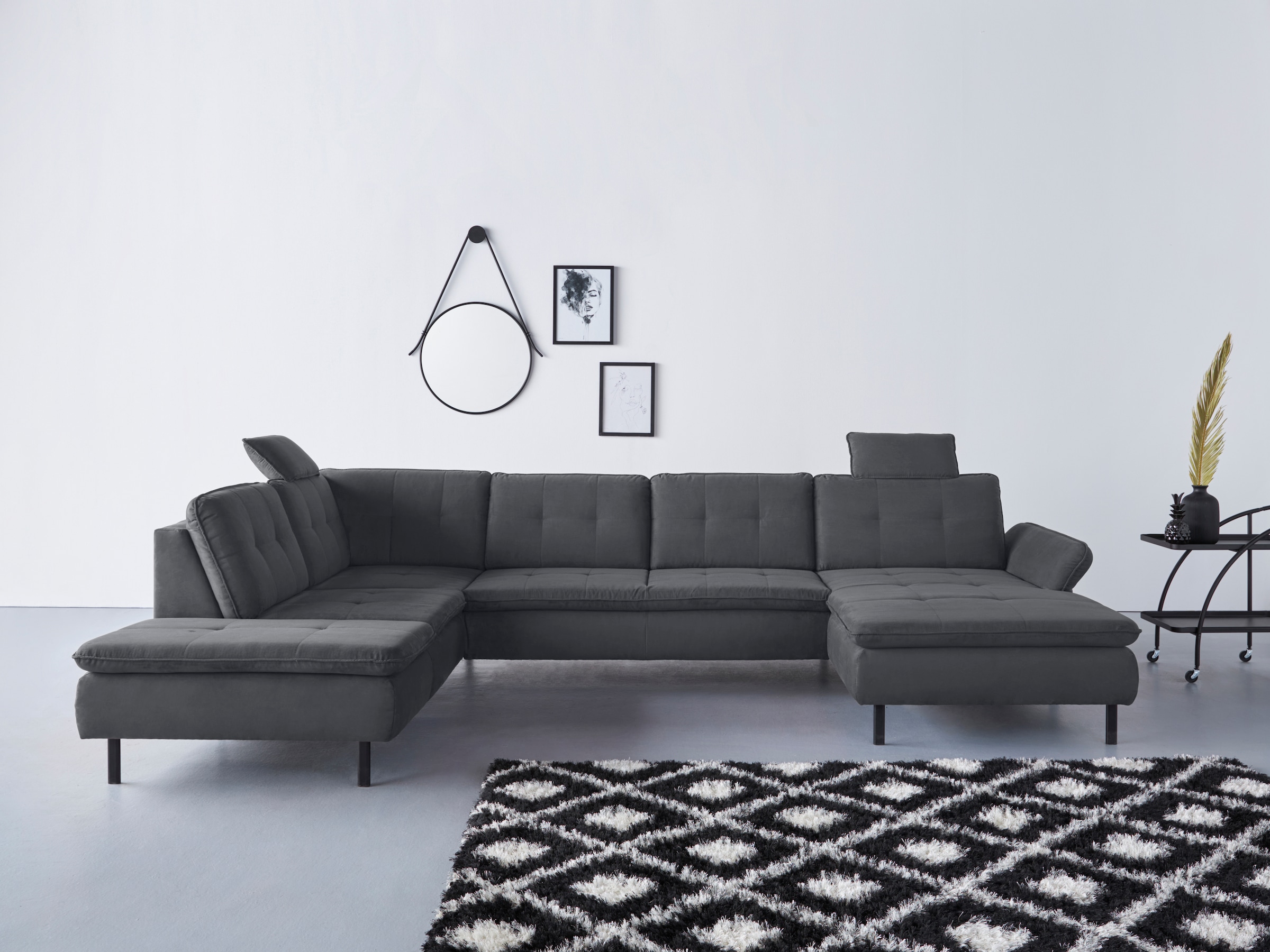 Home affaire Wohnlandschaft "Birkholm U-Form" Armlehnverstellung, auch in E günstig online kaufen