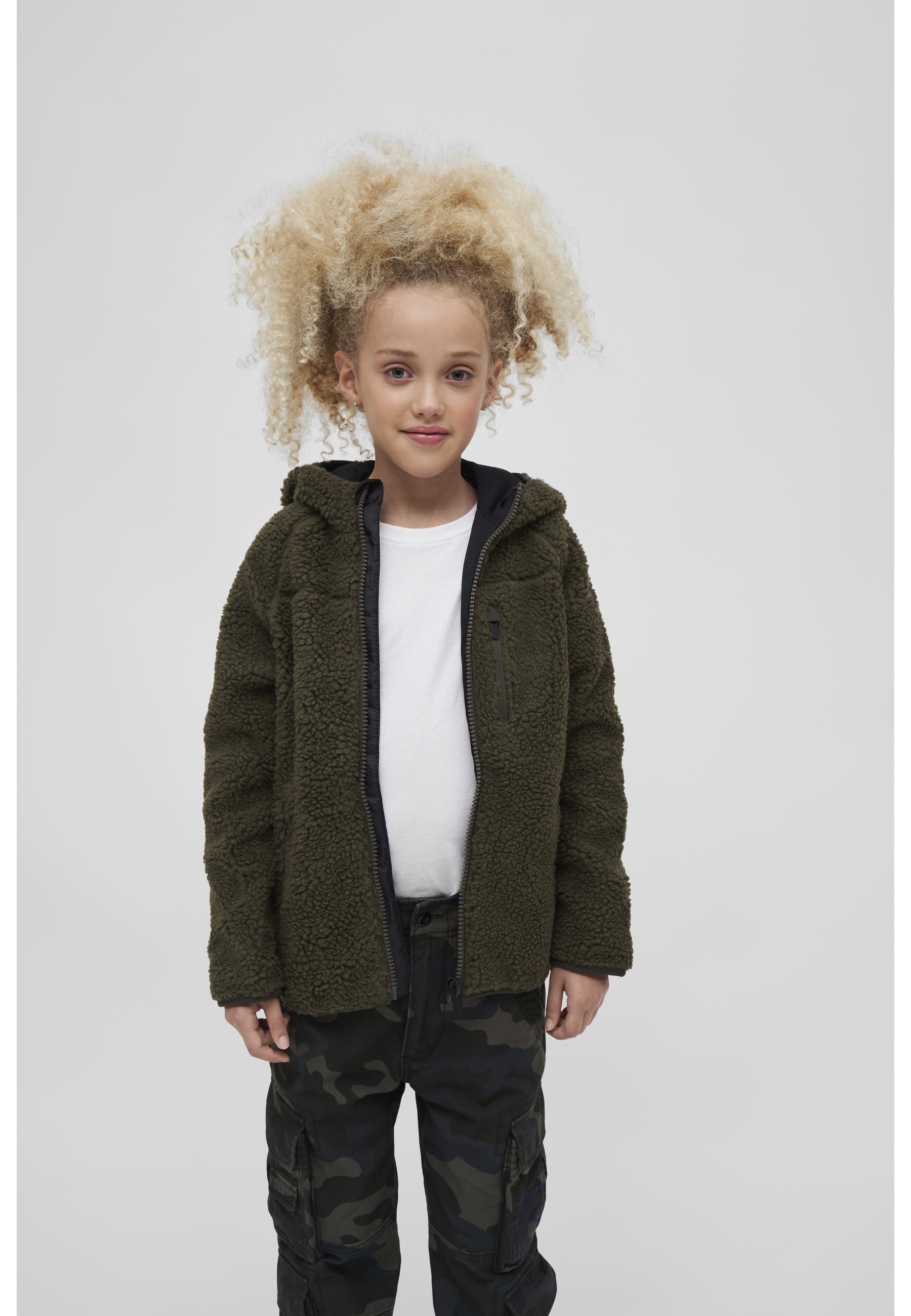 Brandit Allwetterjacke »Brandit Damen Kids Teddyfleecejacket Hood« 1 Stk. tlg. mit Kapuze
