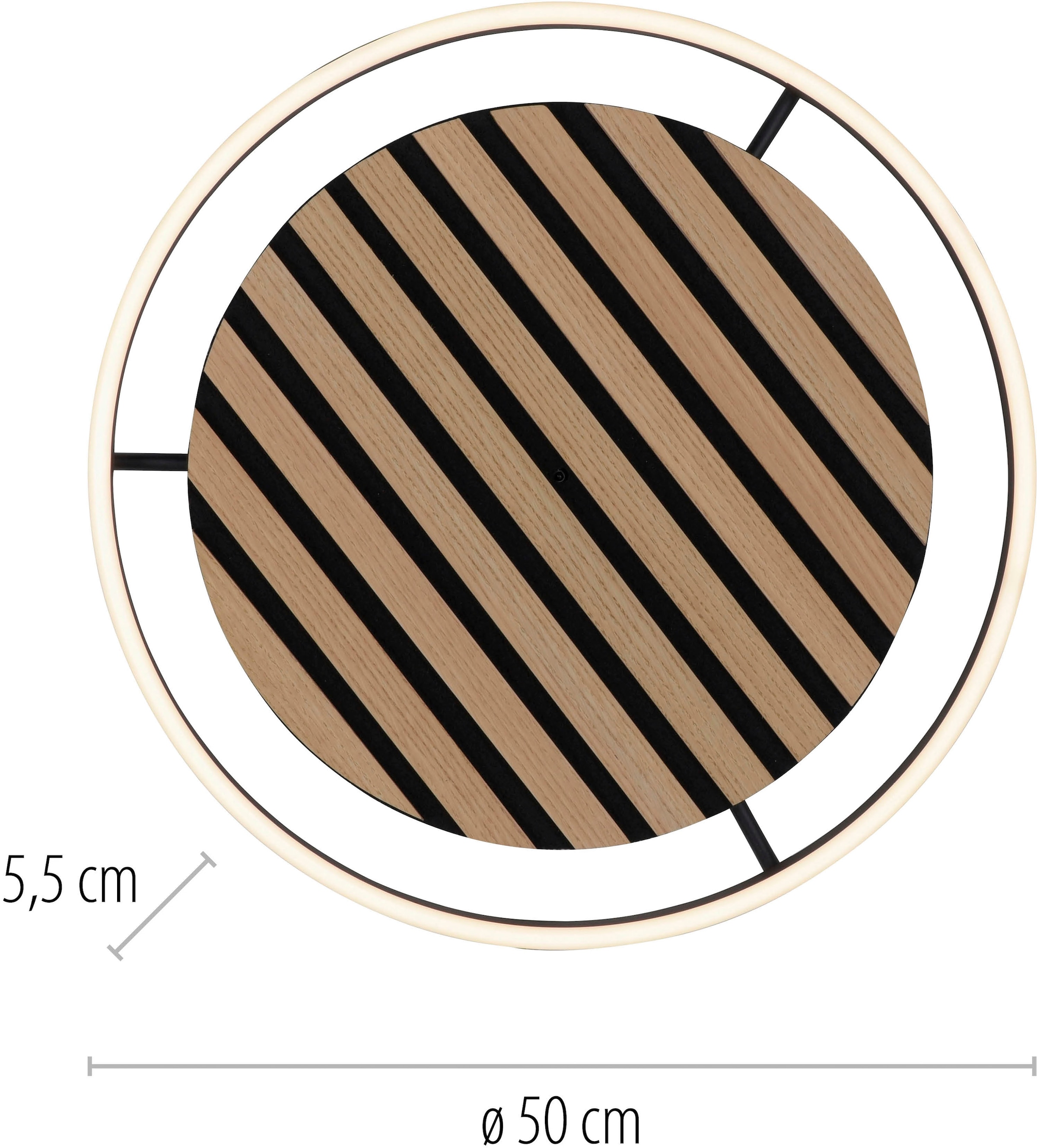 Leonique Deckenleuchte »Brialeen - Akustikpaneele«, 1 flammig, Leuchtmittel LED-Board | LED fest integriert, Akustikpaneel, CCT, Deckenlampe, Akustik, Holz, Paneele, Fernbedienung