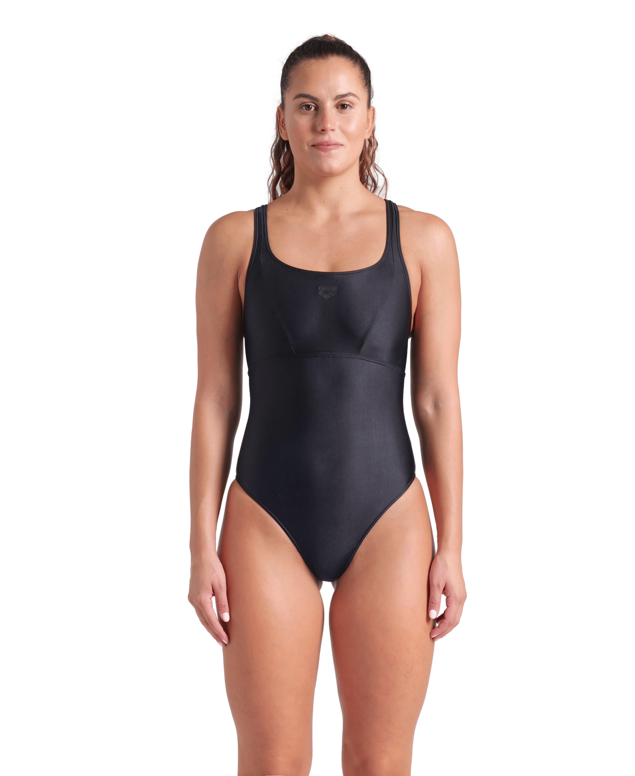 Badeanzug ARENA "W ARENA SOLID SWIMSUIT CONTROL PRO BACKB", Damen, Gr. 36, N-Gr, schwarz (schwarz, schwarz), Obermaterial: 82% Polyester, 18% Elasthan, Badeanzüge Badeanzug