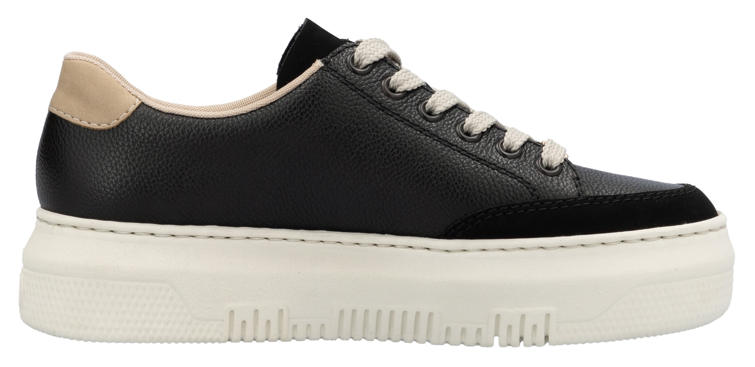 Rieker Plateausneaker, Schnürschuh, Halbschuh, Freizeitschuh mit seitlichem Reißverschluss