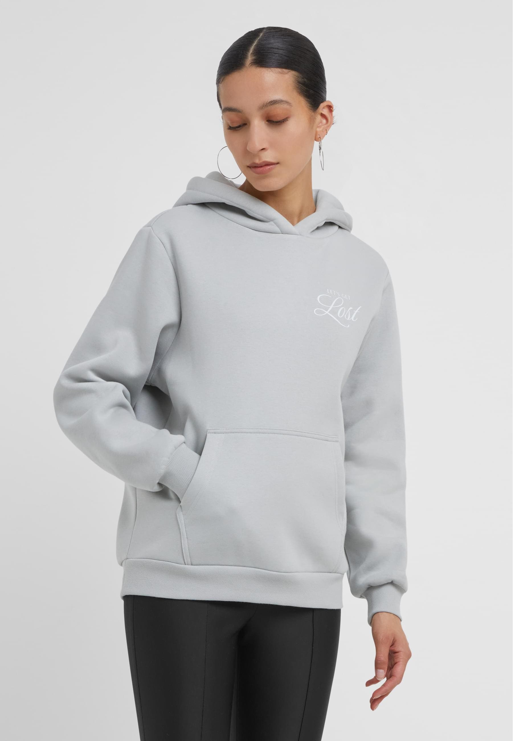 Miss Tee Kapuzenpullover »Miss Tee Lost Flowers Ladies Fluffy Hoody«, (1 tlg.)