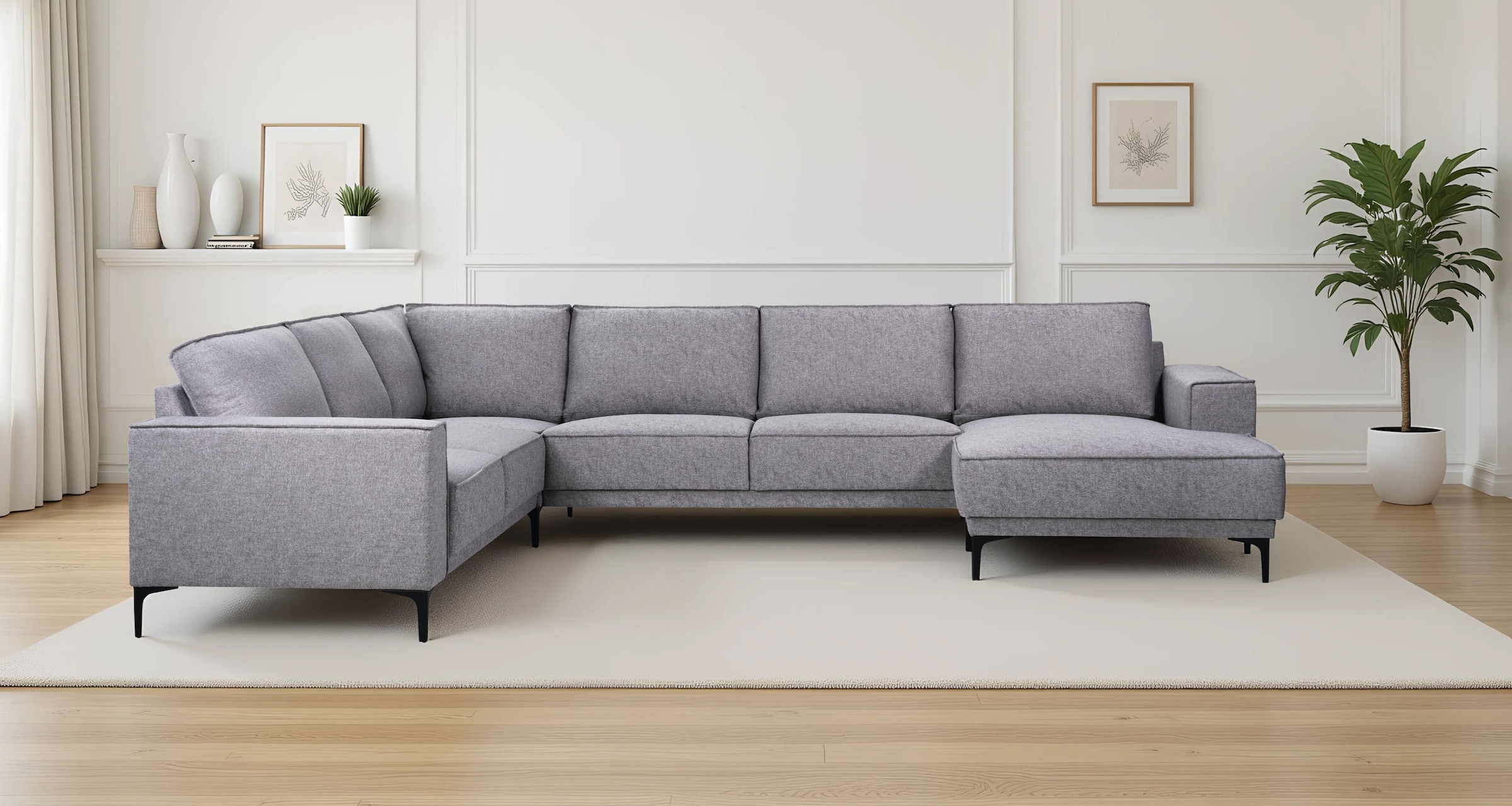 OTTO home Wohnlandschaft "XXL Sofa Oland, Struktur, Flachgewebe, Luxus-Micr günstig online kaufen
