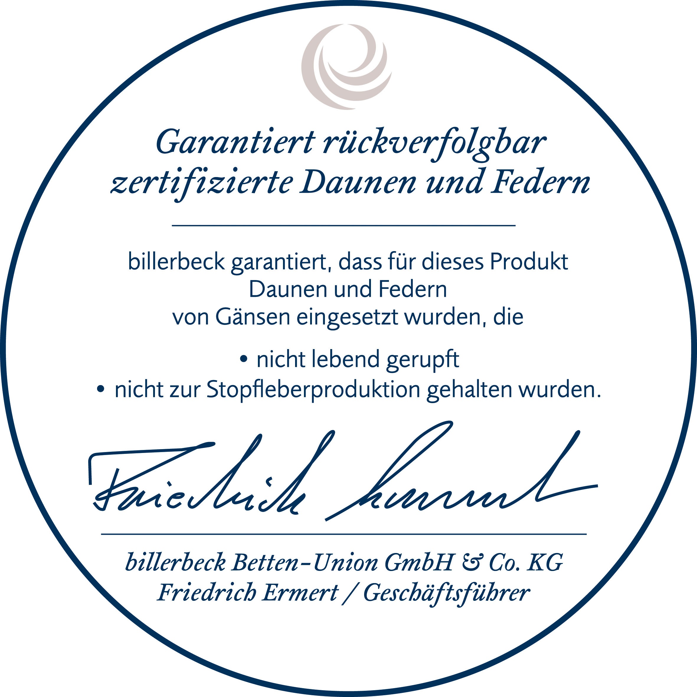 billerbeck Gänsedaunenbettdecke »Geneva 90, Bettdecke für Sommer und Winter, Decke«, extrawarm, Füllung 90% Gänsedaunen, 10% Gänsefeder, Bezug 100% Baumwolle, (1 St.), Die extra warme Gänsedaunendecke