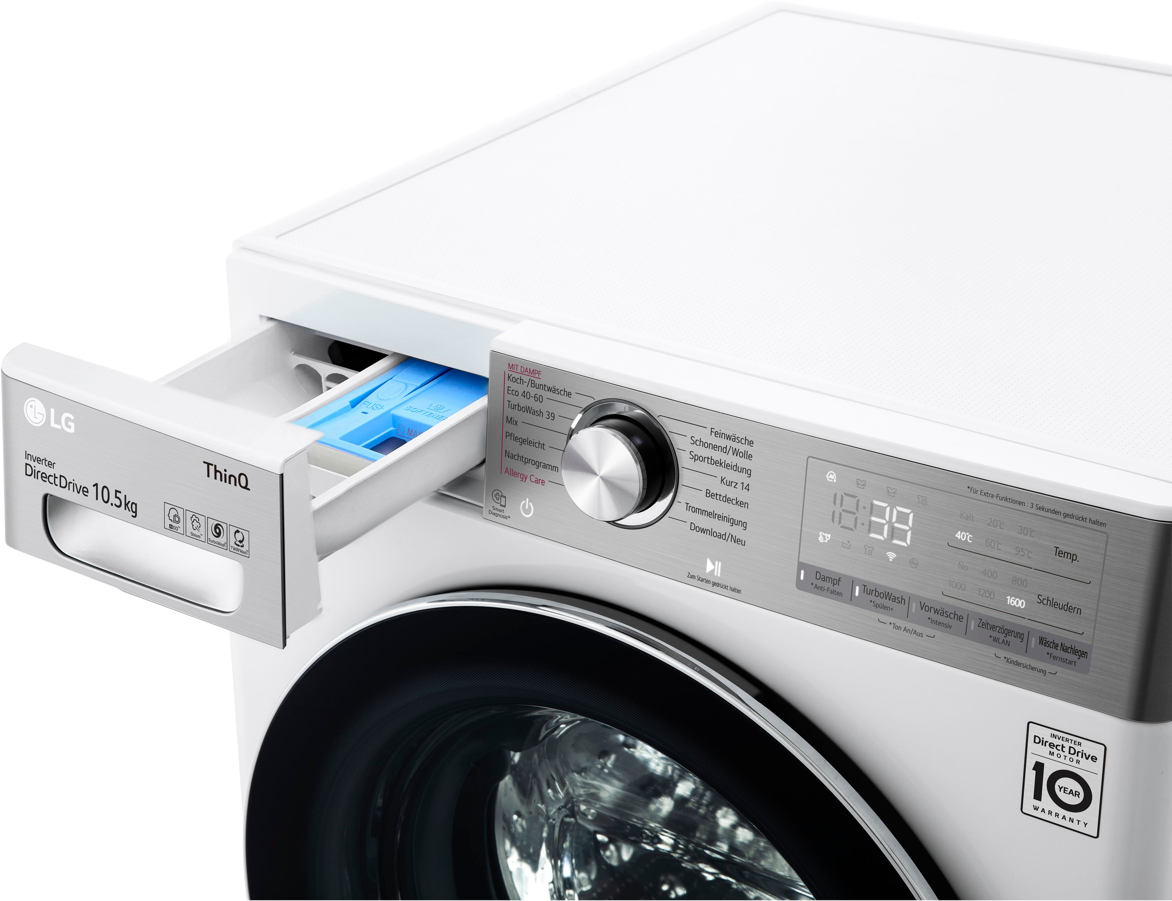 LG Waschmaschine »F6WV910P2«, F6WV910P2, in | BAUR TurboWash® 39 Waschen 1600 - 10,5 Minuten U/min, kg, nur