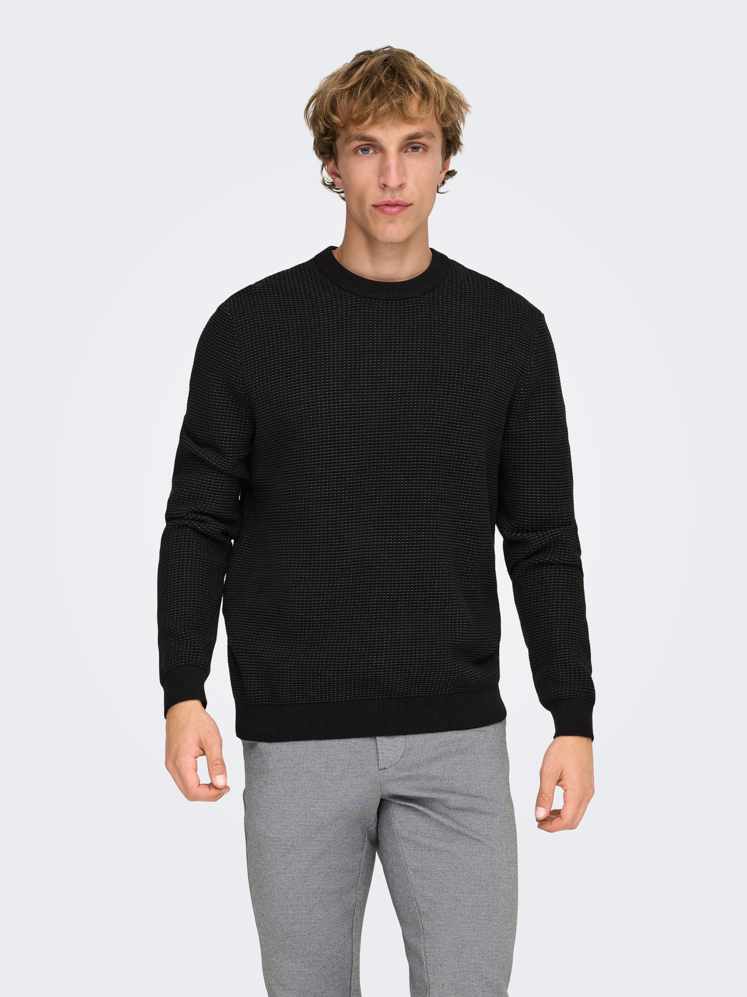 ONLY & SONS Strickpullover "ONSDAVE REG LS CREW NECK KNIT NOOS" Baumwolle, günstig online kaufen