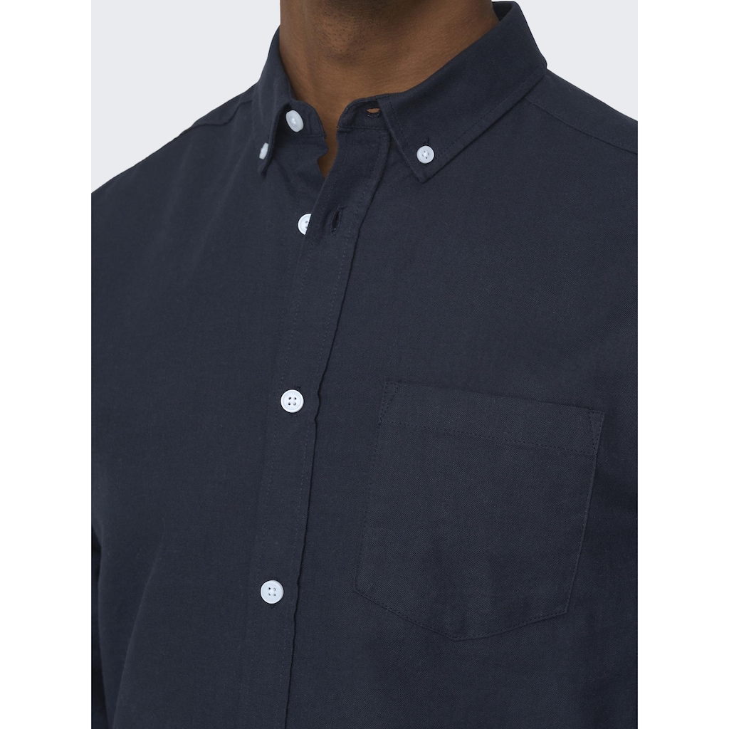 ONLY & SONS Langarmhemd »ONSALVARO SLIM LS OXFORD SHIRT«