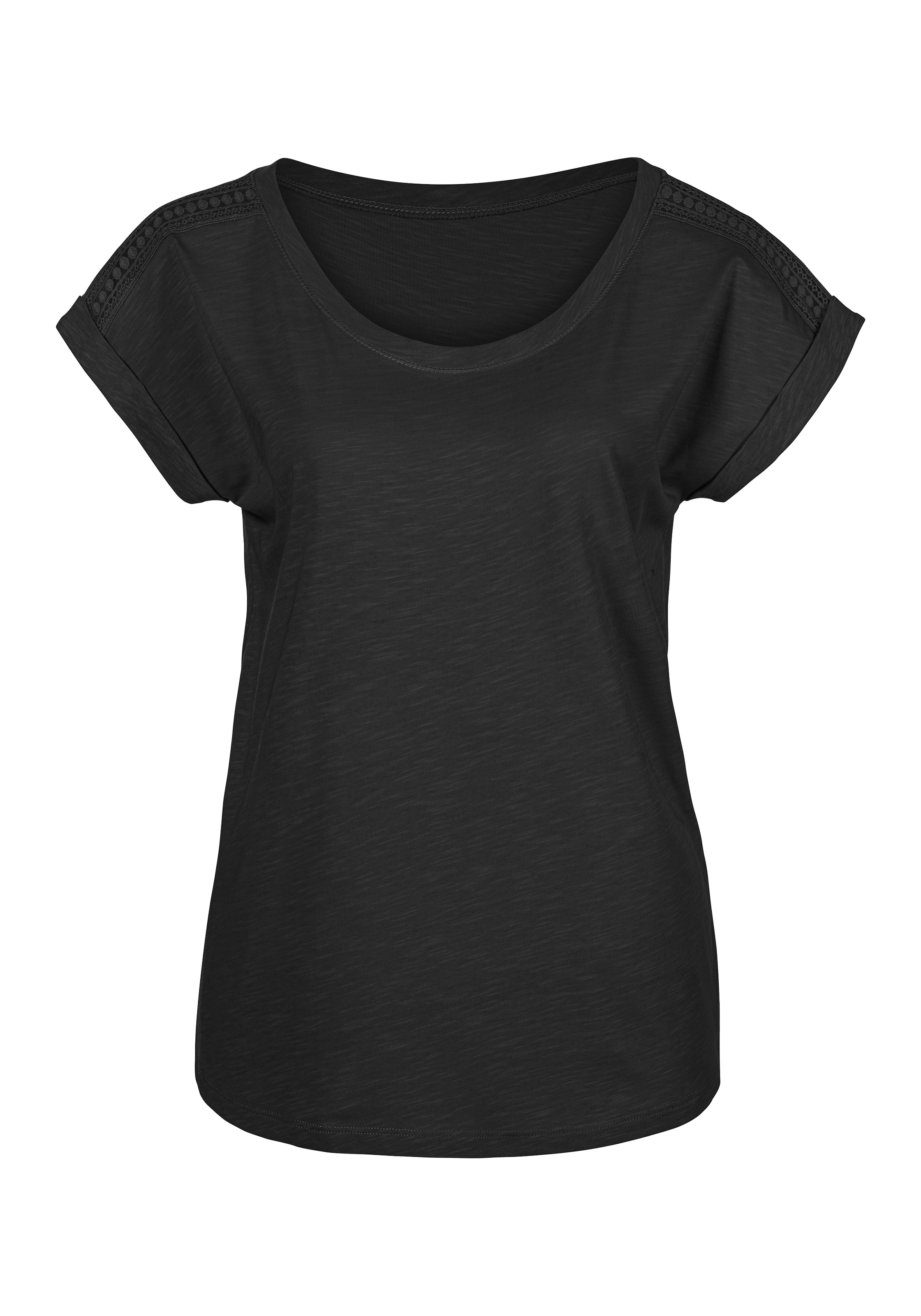 BAUR Vivance bestellen T-Shirt, | Schulter Häkelspitze mit (Packung, der 2er-Pack), für an