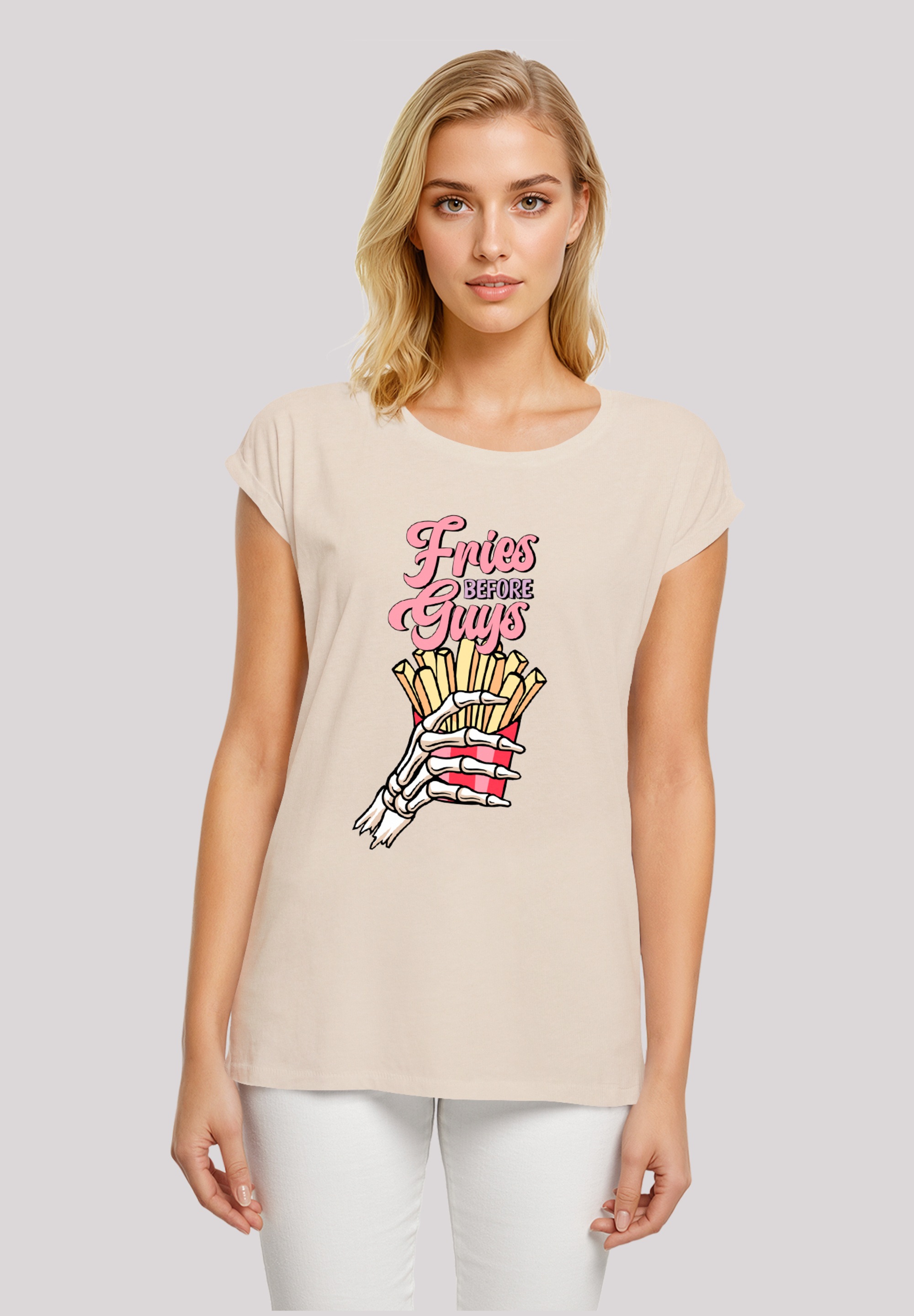 F4NT4STIC T-Shirt "Anti Valentinstag Fries before guys", Premium Qualität günstig online kaufen
