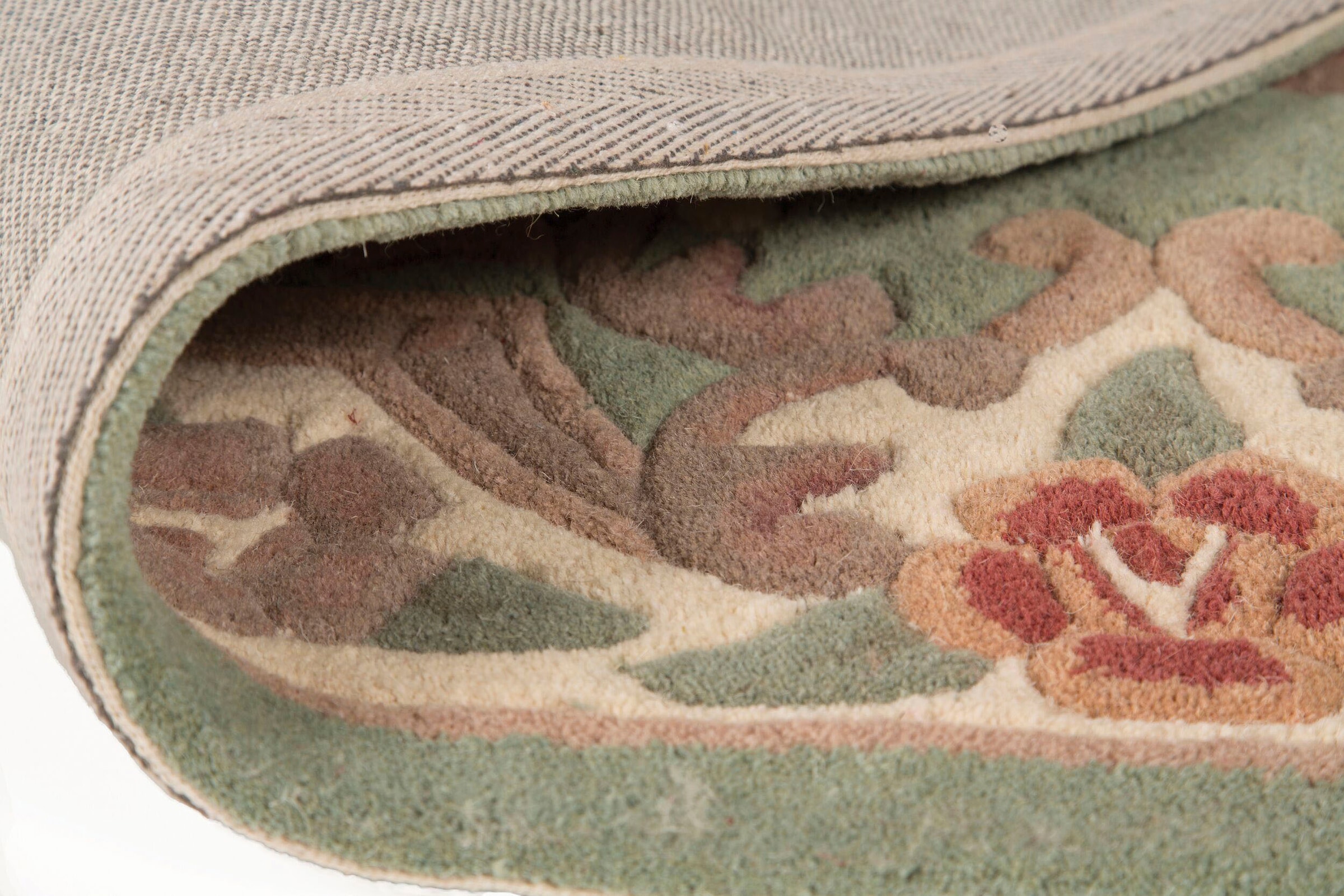 FLAIR RUGS Wollteppich »Aubusson«, rund, 10 mm Höhe