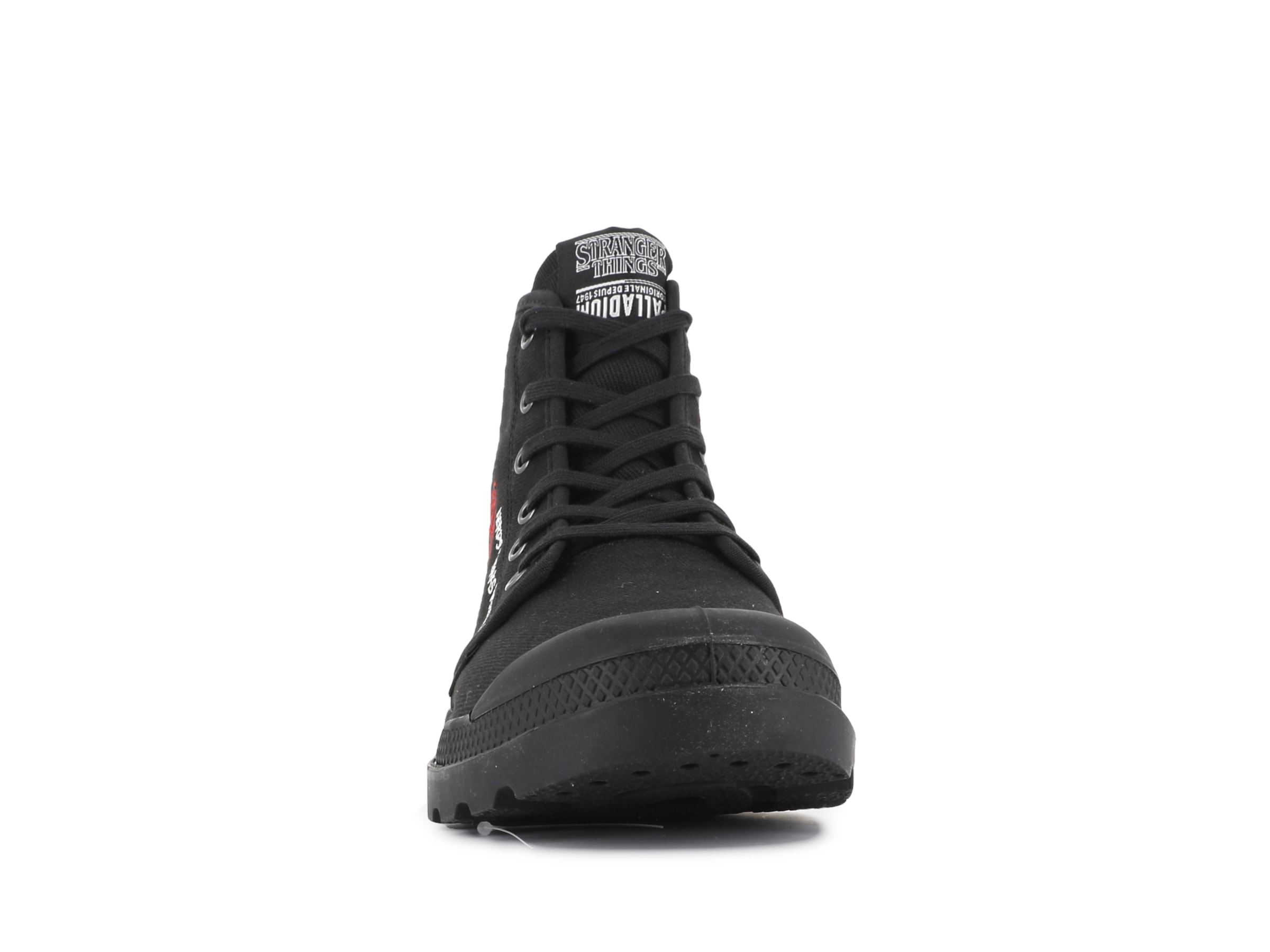 Palladium Schnürboots »STRANGER THINGS X PAMPA HELLFIRE«, Schnürstiefel aus Canvas mit Print