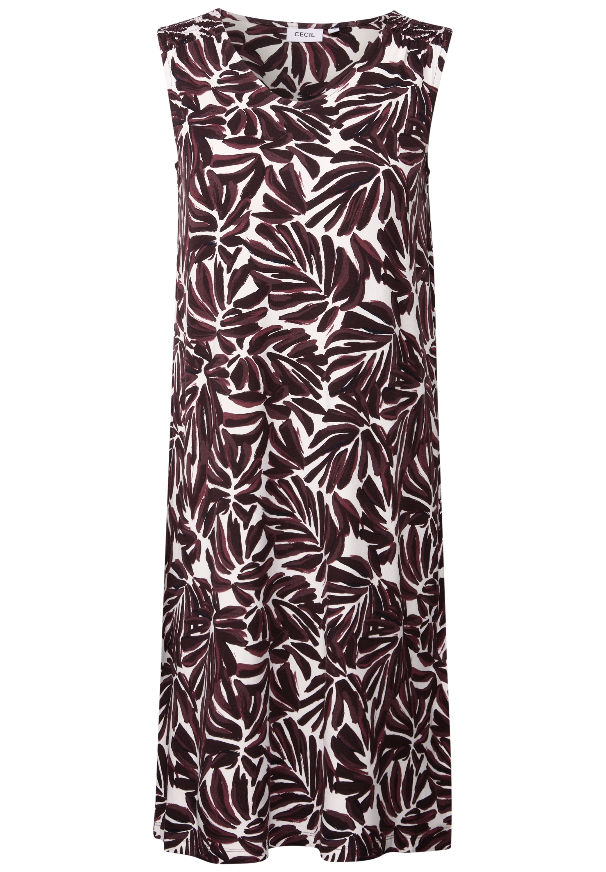 Cecil Jerseykleid, Sommerkleid mit Raffung an den Schultern und grafischem Muster