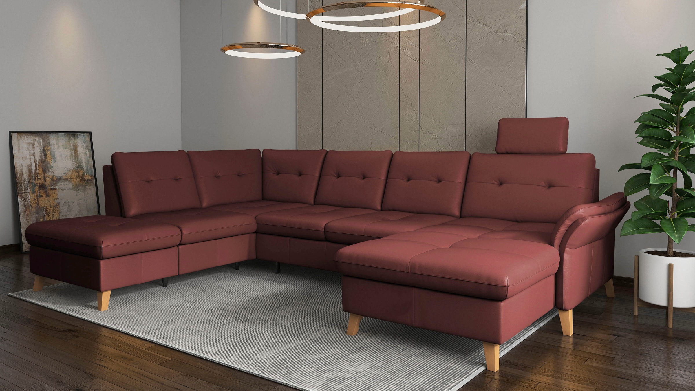 sit&more Wohnlandschaft »Göteborg«, inkl. Sitztiefenverstellung, wahlweise mit Bettfunktion & Bettkasten